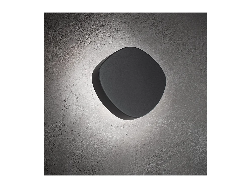 Zafferano Ciottolo LED Kinkiet IP54 7W 890lm 3000K w Ciemnoszarym Aluminium
