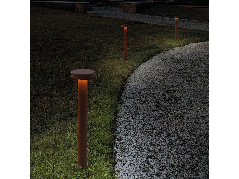 Zafferano Ciottolo - Borne LED d'extérieur IP54 7W 3000K design moderne en aluminium pour jardins et allées - 50 cm Gris foncé