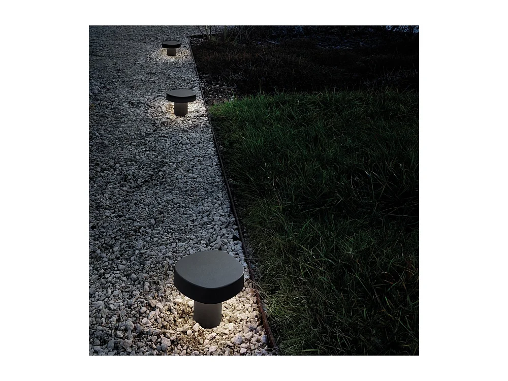 Zafferano Ciottolo - Borne LED d'extérieur IP54 7W 3000K design moderne en aluminium pour jardins et allées - 70 cm Gris foncé