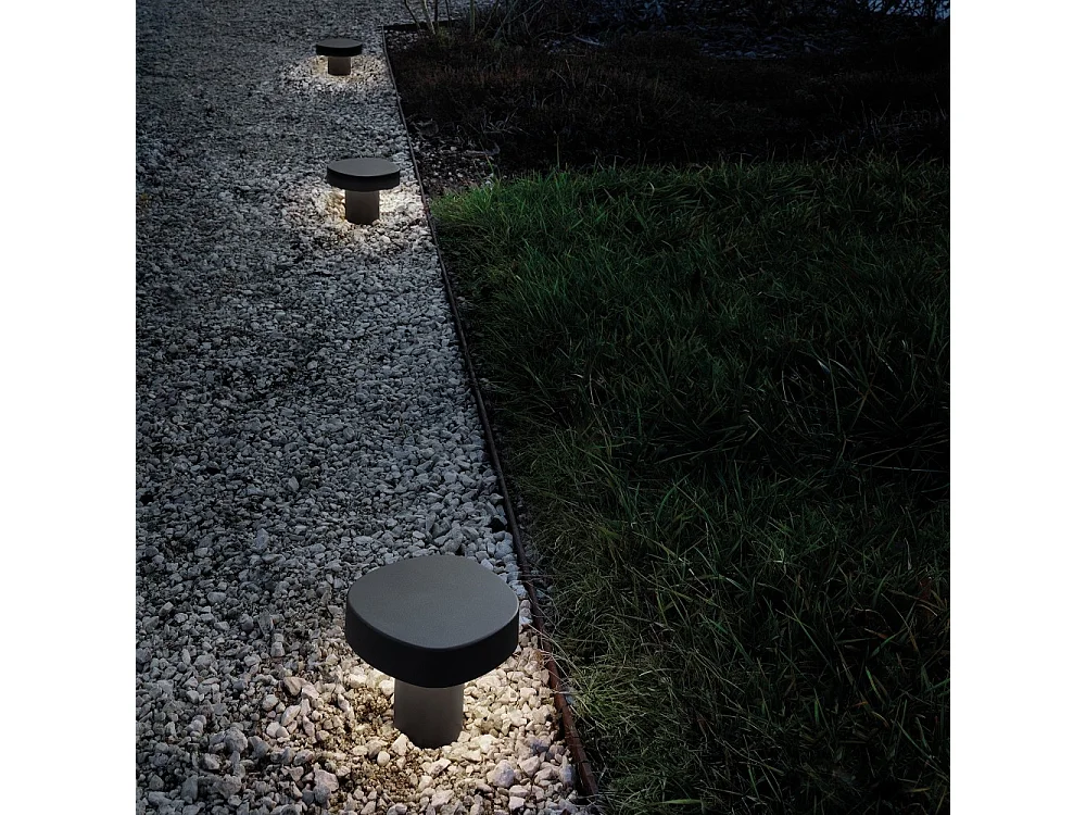 Zafferano Ciottolo - LED-Pollerleuchte für den Außenbereich, IP54, 7 W, 3000 K, modernes Design aus Aluminium für Gärten und Wege - 70 cm, Dunkelgrau