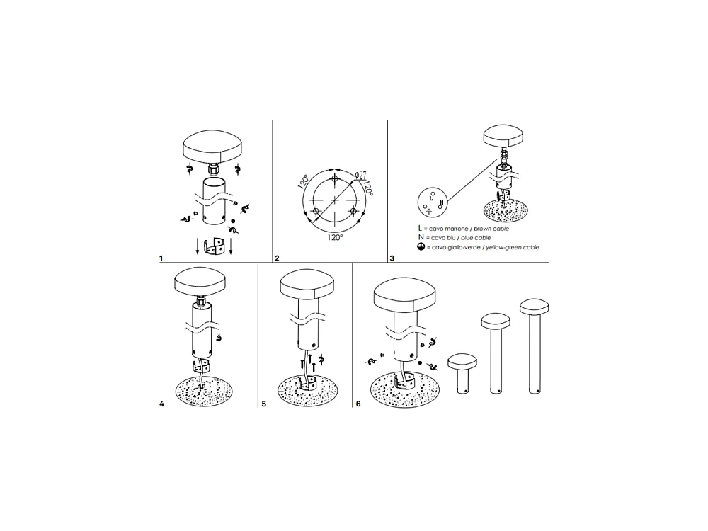 Zafferano Ciottolo - LED-Pollerleuchte für den Außenbereich, IP54, 7 W, 3000 K, modernes Design aus Aluminium für Gärten und Wege - 10 cm, Dunkelgrau