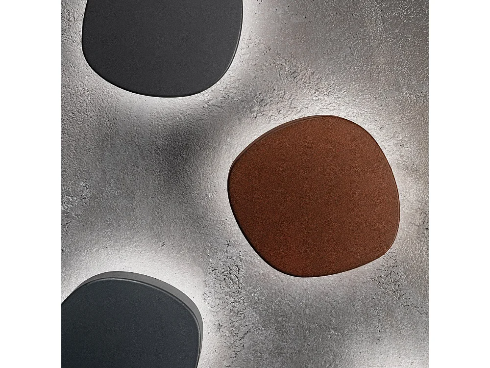 Zafferano Ciottolo LED-Wandleuchte IP54 7W 890lm 3000K aus Corten-Aluminium