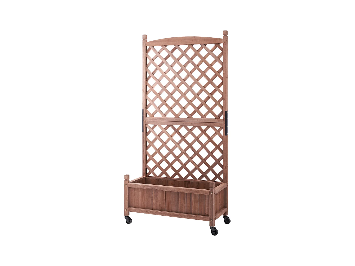 Jardinière avec Treillis Lot de 2 Pots de Fleurs Surélevés en Treillis, 150 x 33 x 156 cm, Treillis en Bois pour Plantes Grimpantes avec Trous de Drainage