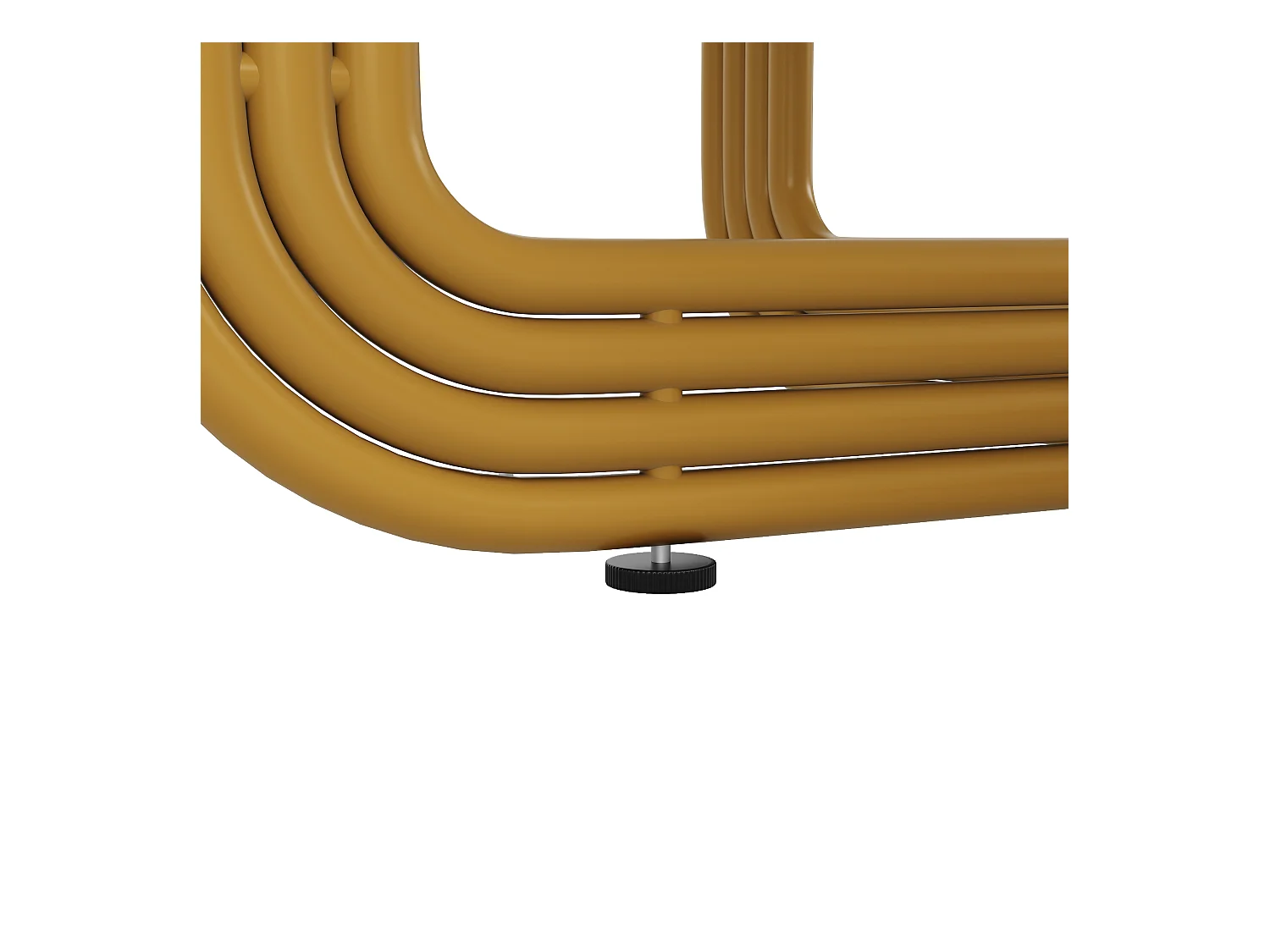 Table à manger 4 palces - 80 x 80 x 76cm - petit plateau rond au milieu pour le rangement - MDF - blanc + doré