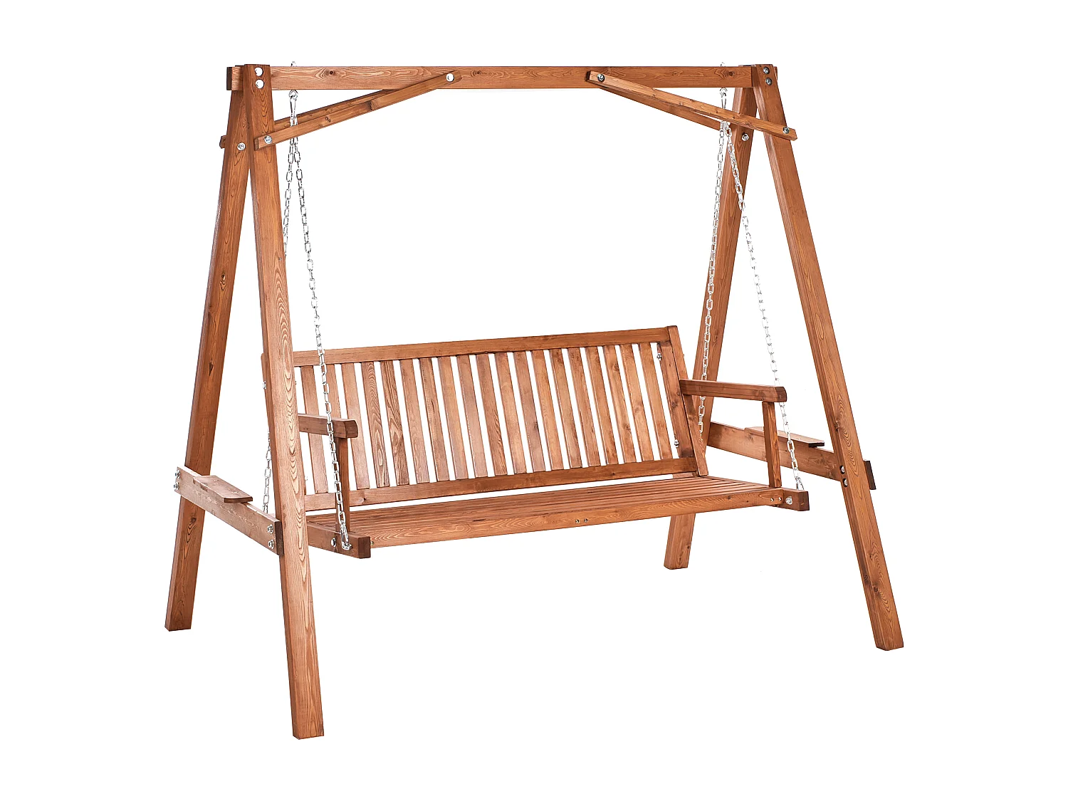 Huśtawka ogrodowa FICARELLA Drewno modrzewiowe Brązowy