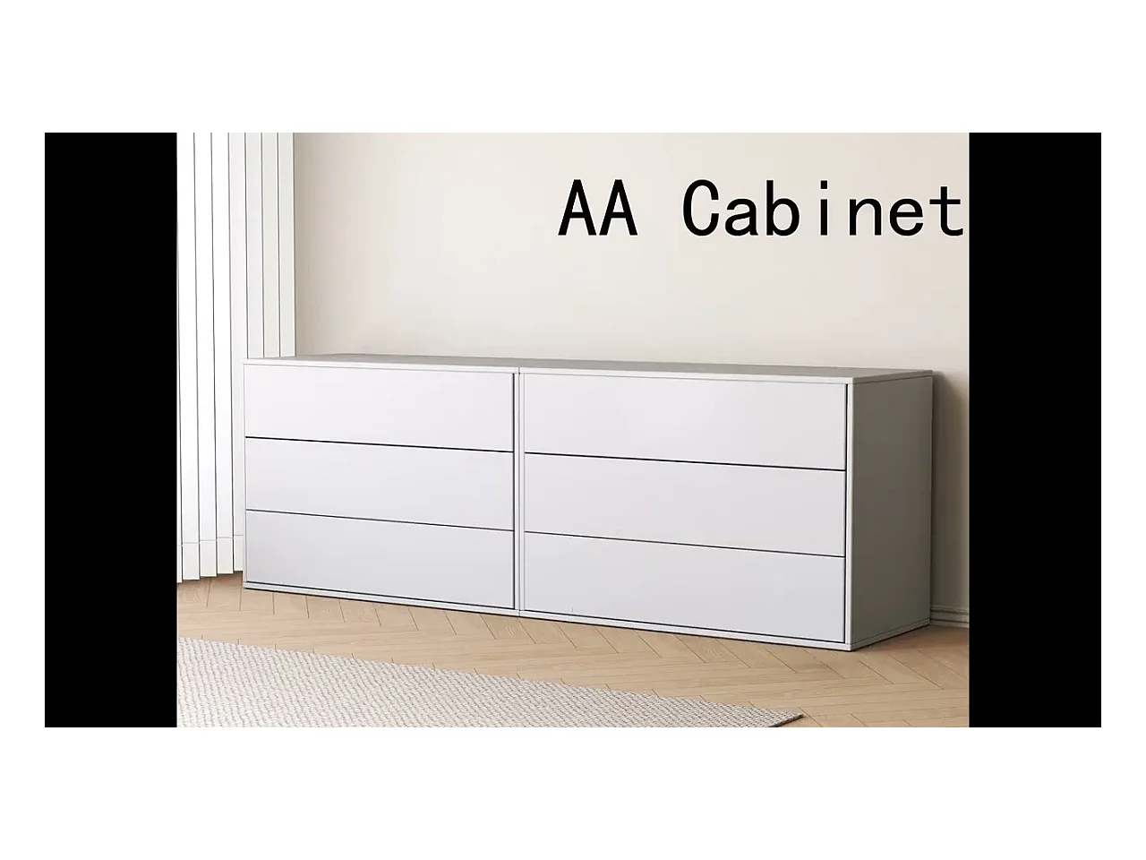 Commode 3 tiroirs, buffet modulaire blanc 80 cm pour chambre, salon ou entrée - rangement pratique