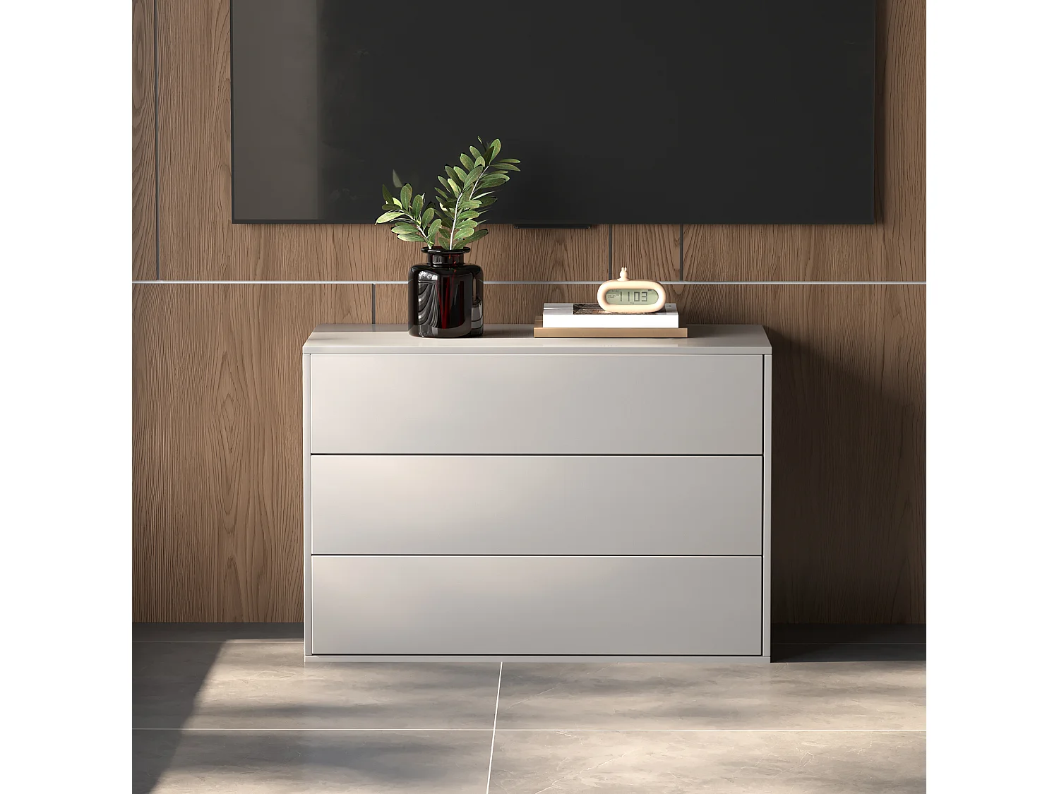 Kommode mit 3 Schubladen, modularer weißer Sideboard 80 cm für Schlafzimmer, Wohnzimmer oder Flur – praktische Aufbewahrung