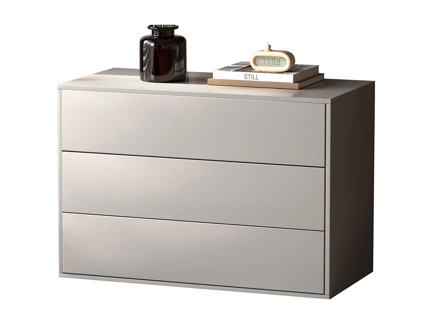 Kommode mit 3 Schubladen, modularer weißer Sideboard 80 cm für Schlafzimmer, Wohnzimmer oder Flur – praktische Aufbewahrung