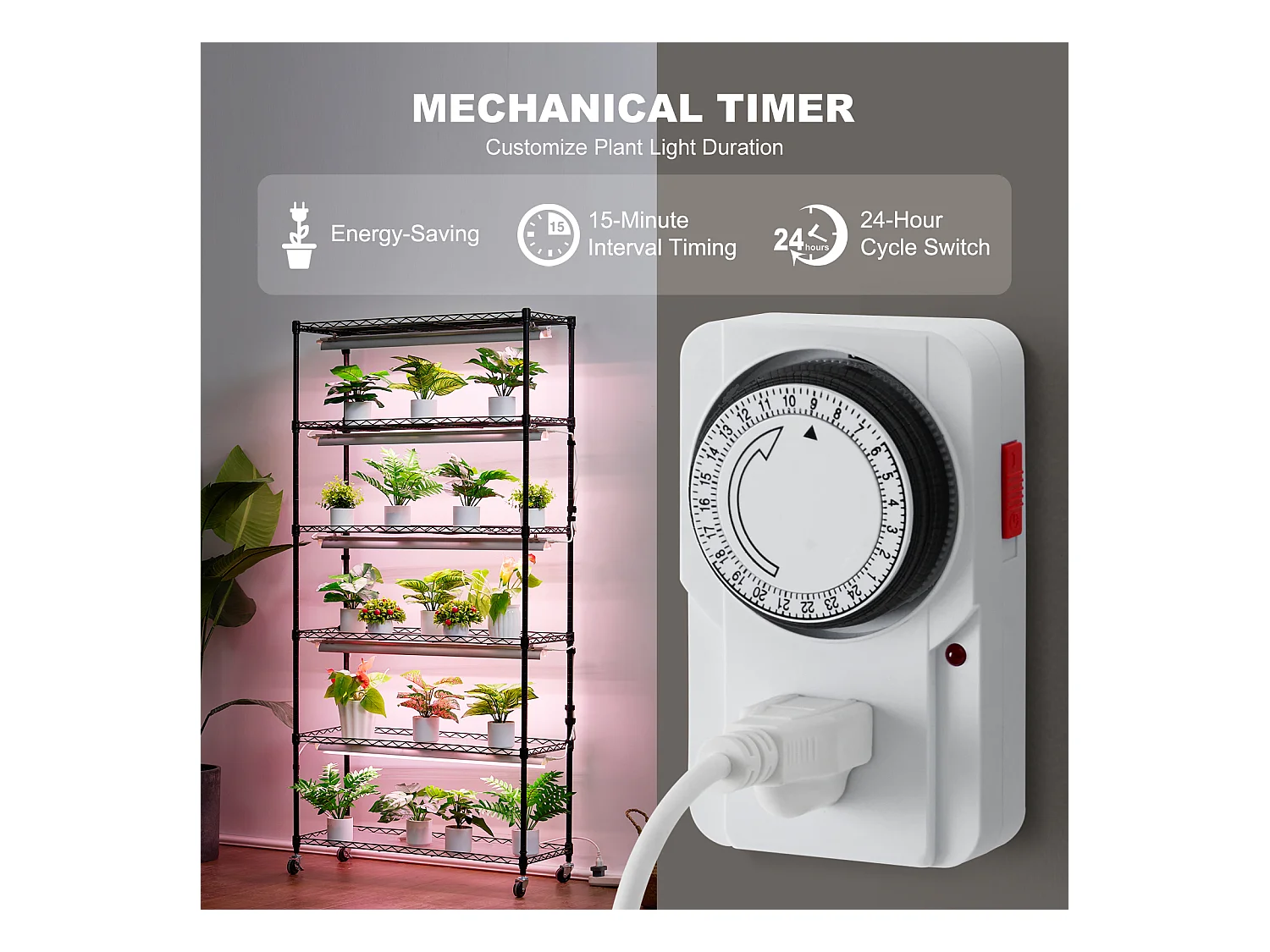 Support de Plante, SucceBuy Support pour Plantes avec Lampe de Croissance, 6 Niveaux, 180 W, Étagère Intérieure de 180 cm