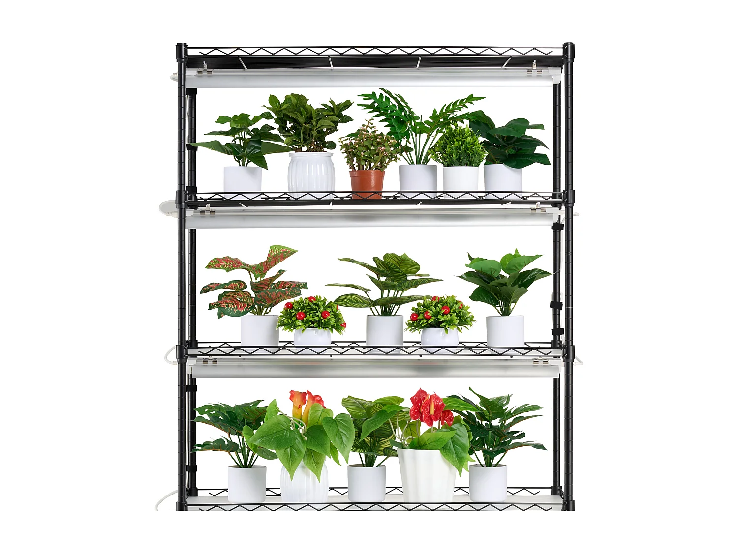 Support de Plante, SucceBuy Support pour Plantes avec Lampe de Croissance, 6 Niveaux, 180 W, Étagère Intérieure de 180 cm