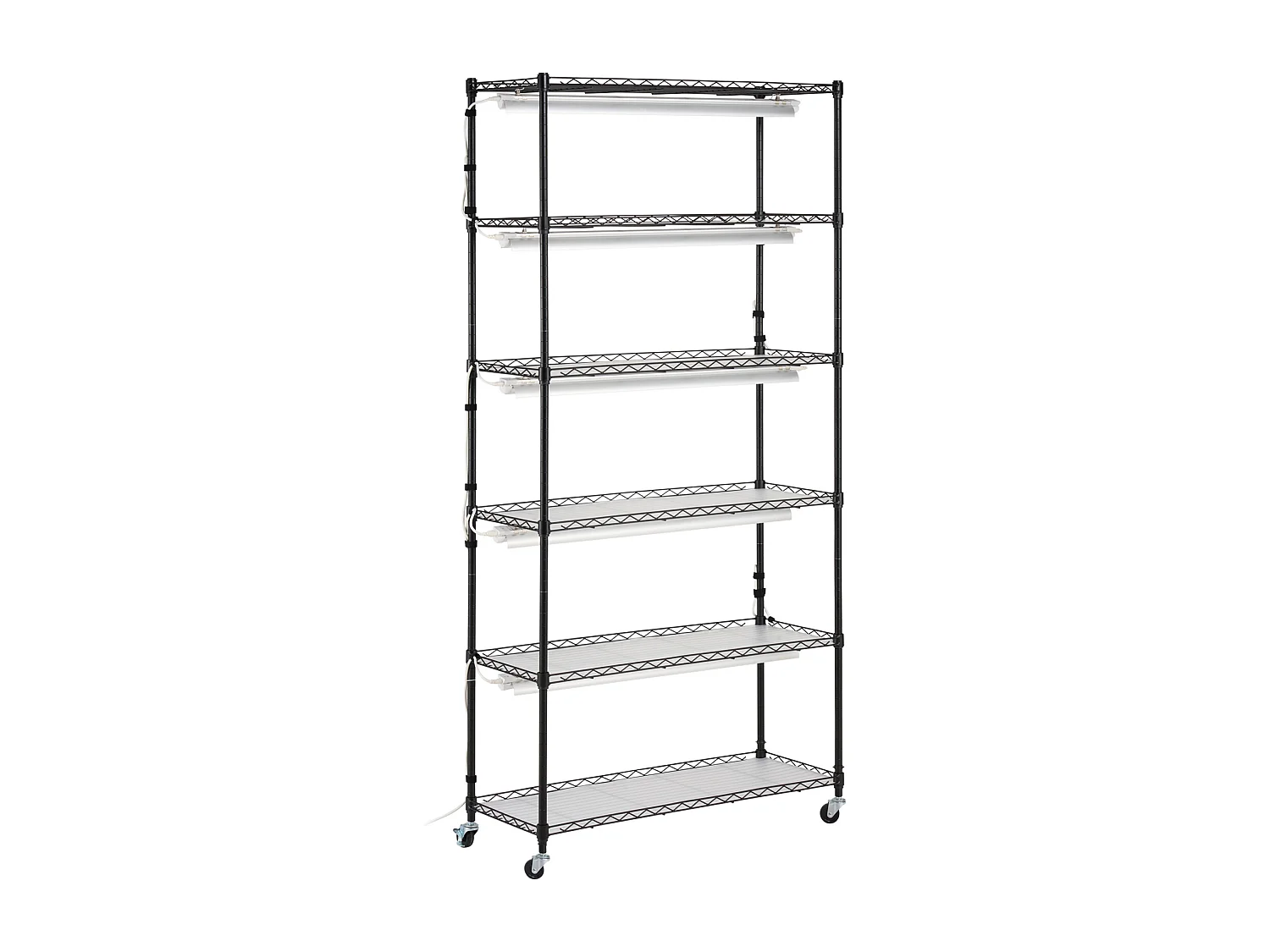 Support de Plante, SucceBuy Support pour Plantes avec Lampe de Croissance, 6 Niveaux, 180 W, Étagère Intérieure de 180 cm