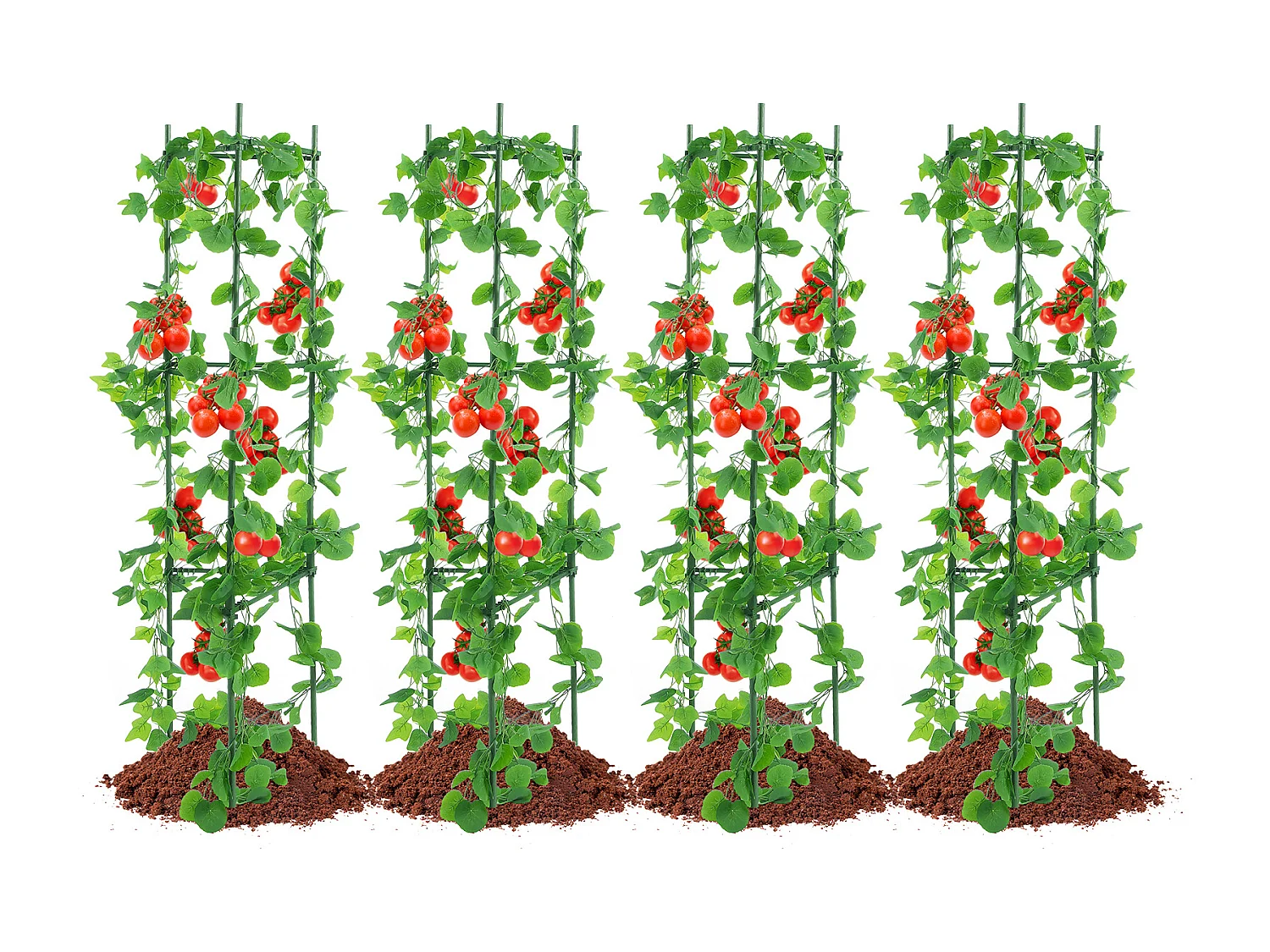 Cages et Supports pour Plantes SucceBuy 160 cm, 4 Pièces, Piquets de Support de Plantes Empilables pour Jardin