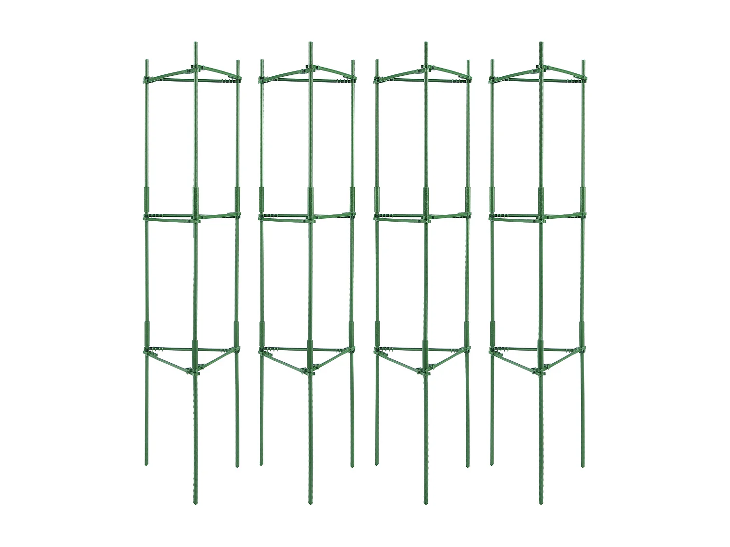 Cages et Supports pour Plantes SucceBuy 160 cm, 4 Pièces, Piquets de Support de Plantes Empilables pour Jardin