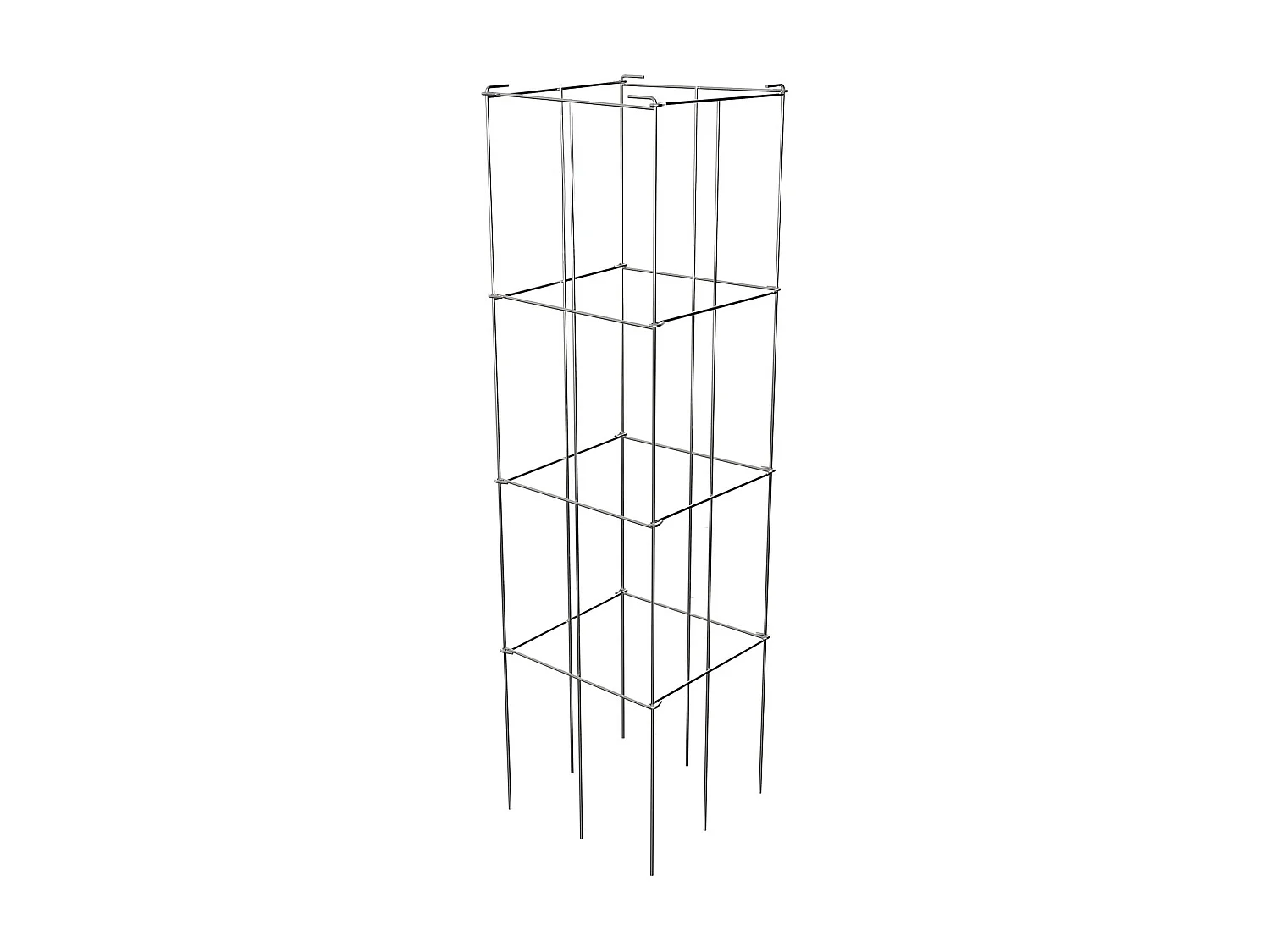 Cages et Supports pour Plantes SucceBuy, 116 cm, Lot de 5, Support Carré en Acier, Argent, pour Légumes Grimpants, Fruits et Fleurs