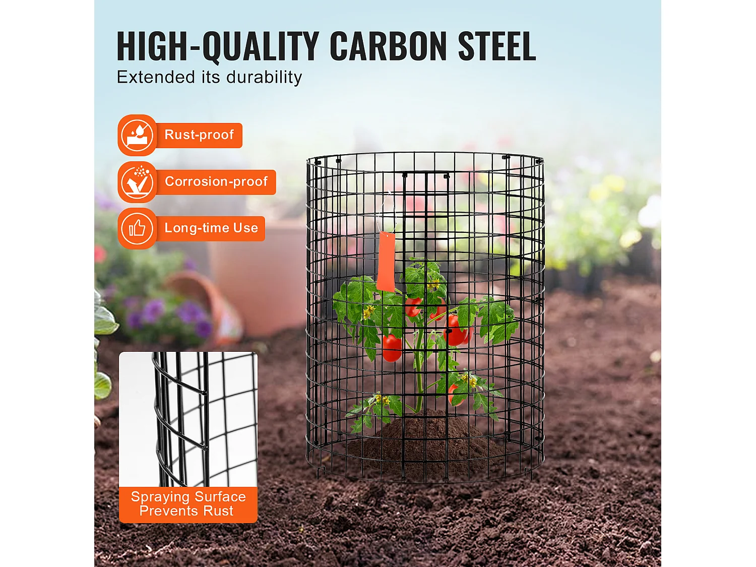 Cages et Supports pour Plantes SucceBuy, 6 Pièces, 32 cm de Diamètre x 35,6 cm de Hauteur, Garde les Animaux à l'Extérieur