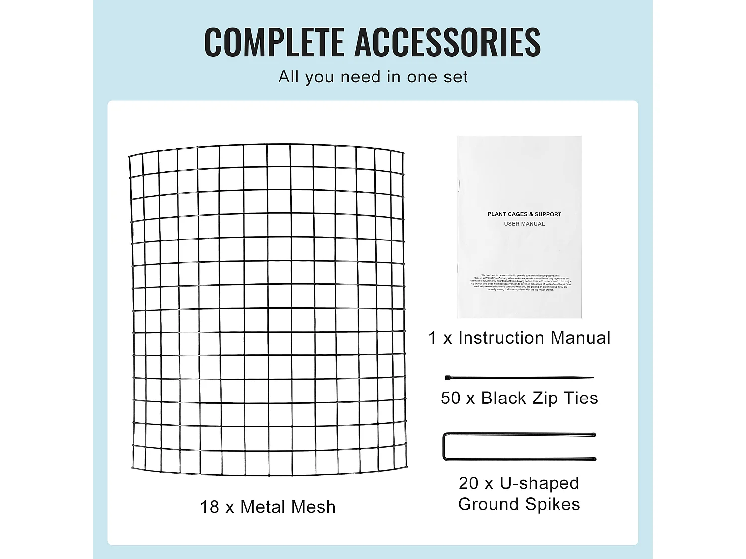 Cages et Supports pour Plantes SucceBuy, 6 Pièces, 32 cm de Diamètre x 35,6 cm de Hauteur, Garde les Animaux à l'Extérieur