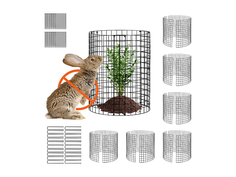 Cages et Supports pour Plantes SucceBuy, 6 Pièces, 32 cm de Diamètre x 35,6 cm de Hauteur, Garde les Animaux à l'Extérieur