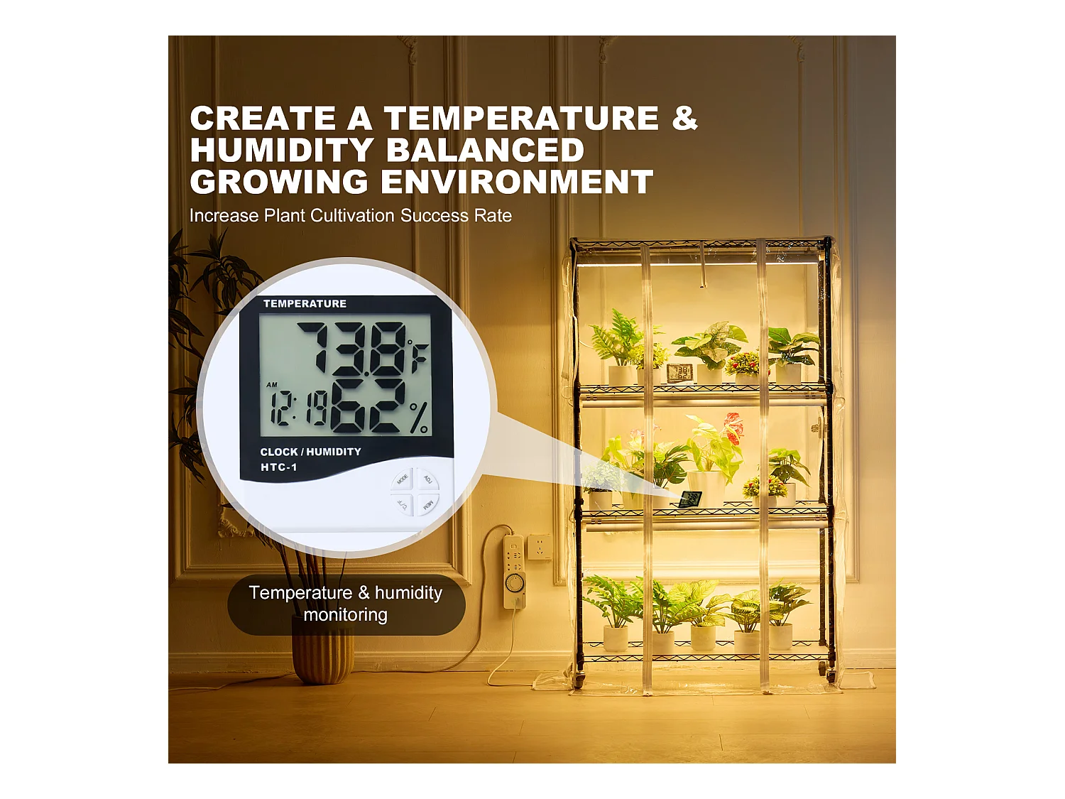 Support de Plante, SucceBuy Serre d'Intérieur avec Lampe de Culture, 4 Niveaux, 180 W, Étagère de 150 cm