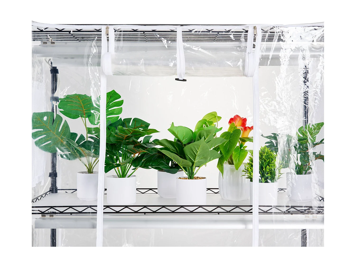 Support de Plante, SucceBuy Serre d'Intérieur avec Lampe de Culture, 4 Niveaux, 180 W, Étagère de 150 cm