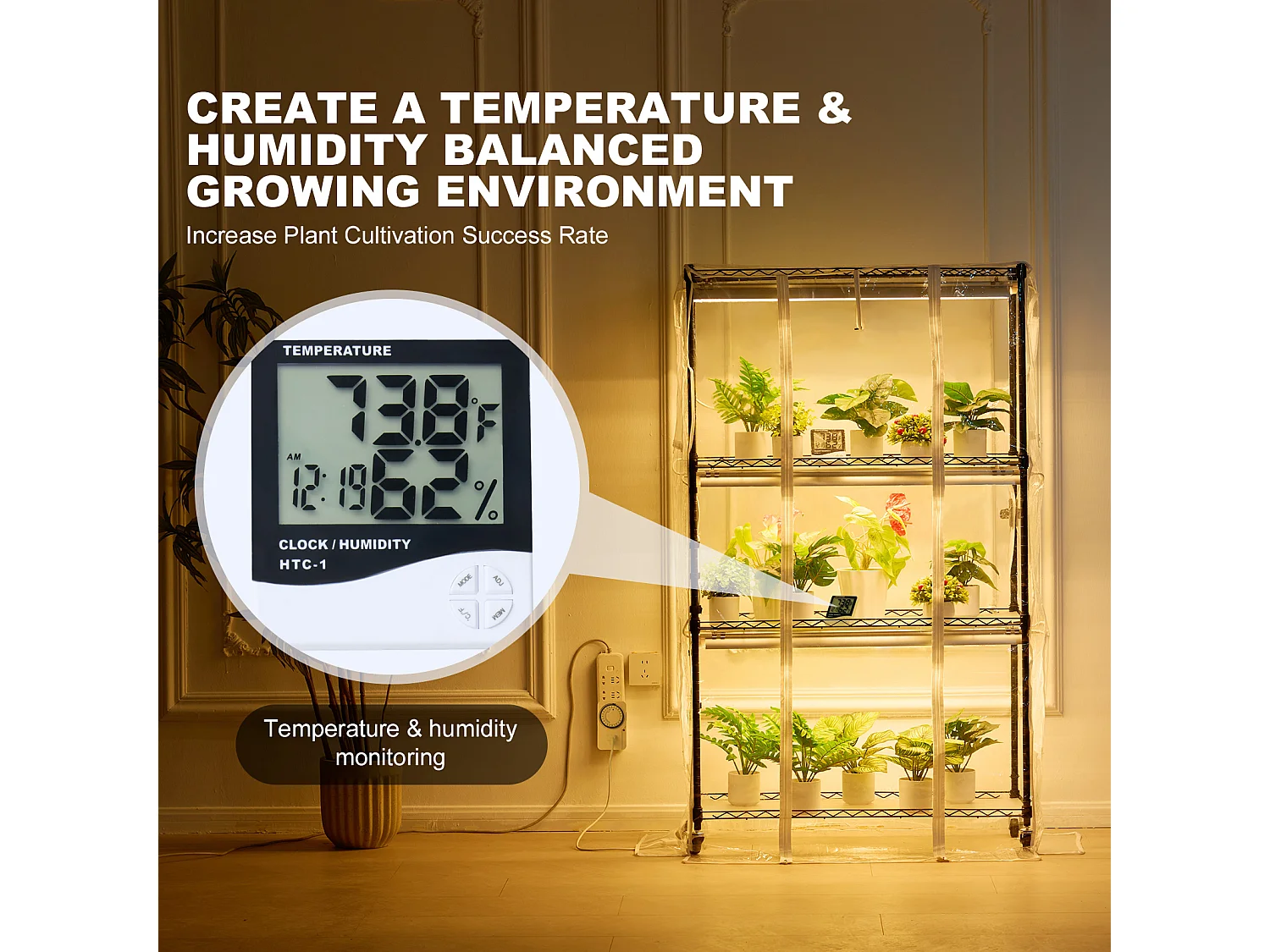 Support de Plante, SucceBuy Serre d'Intérieur avec Lampe de Culture, 4 Niveaux, 180 W, Étagère de 150 cm