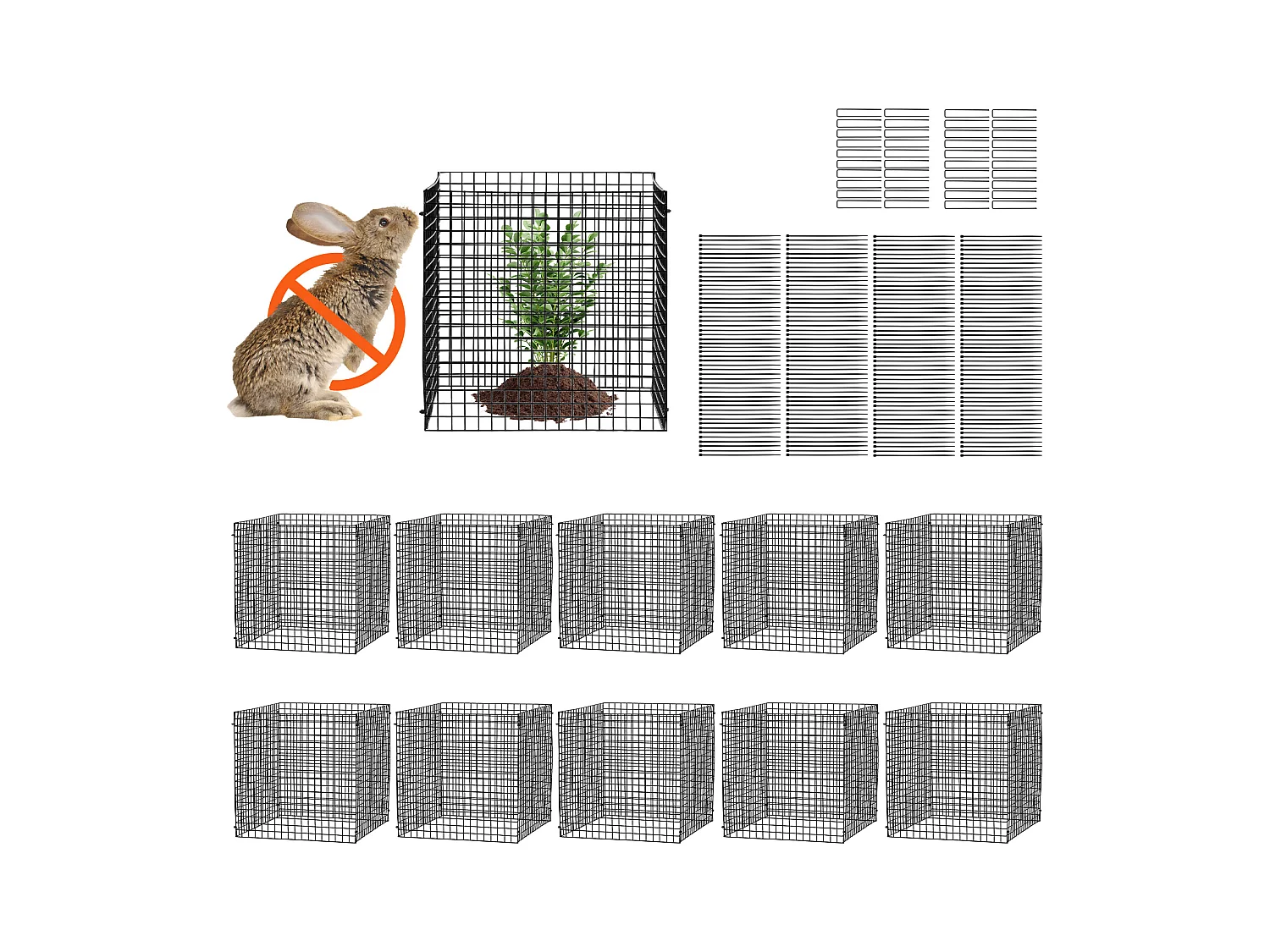 Cages et Supports pour Plantes SucceBuy 30,5 x 30,5 cm, 10 Pièces, Protections pour Animaux pour Légumes