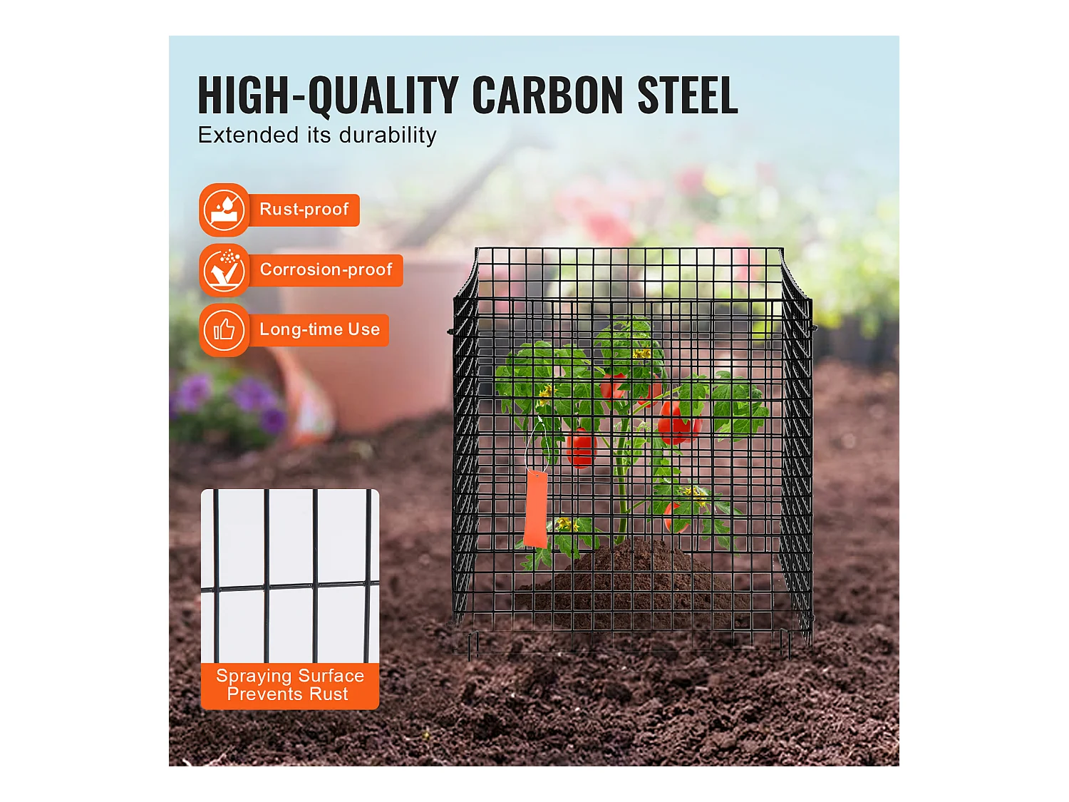 Cages et Supports pour Plantes SucceBuy 30,5 x 30,5 cm, 10 Pièces, Protections pour Animaux pour Légumes