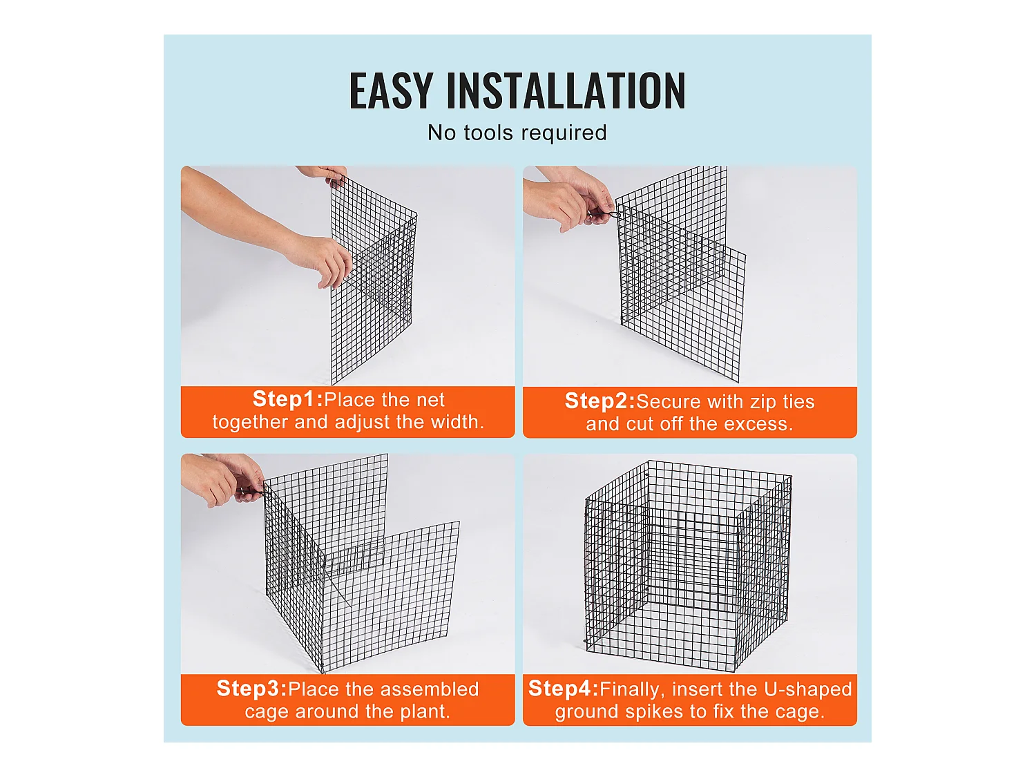 Cages et Supports pour Plantes SucceBuy 30,5 x 30,5 cm, 10 Pièces, Protections pour Animaux pour Légumes
