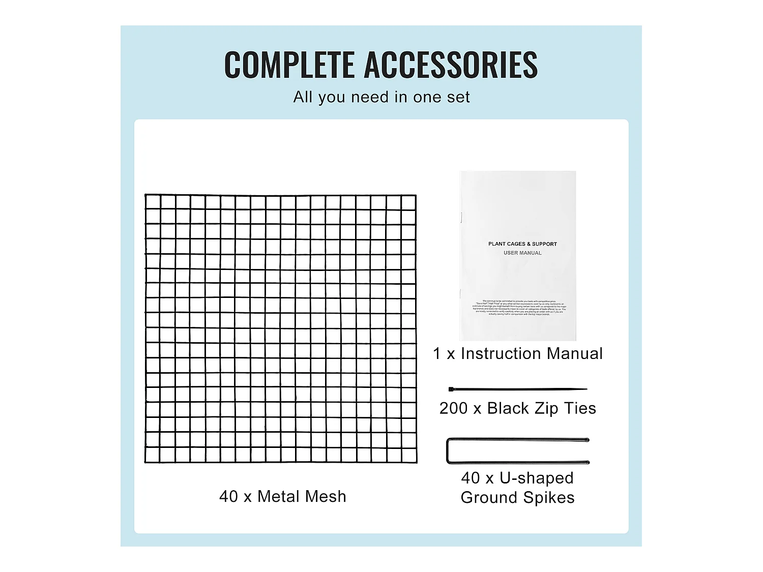 Cages et Supports pour Plantes SucceBuy 30,5 x 30,5 cm, 10 Pièces, Protections pour Animaux pour Légumes