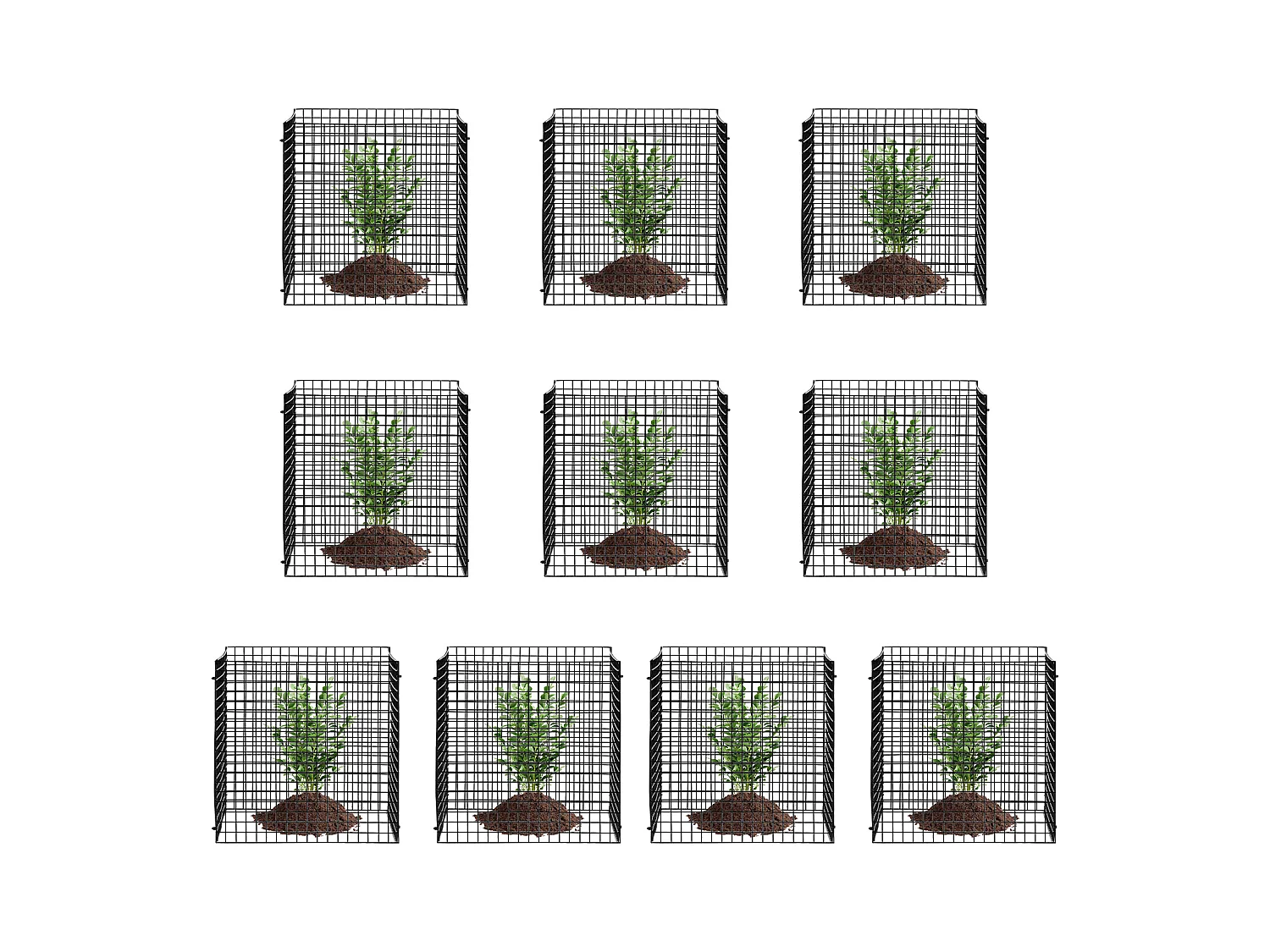Cages et Supports pour Plantes SucceBuy 30,5 x 30,5 cm, 10 Pièces, Protections pour Animaux pour Légumes