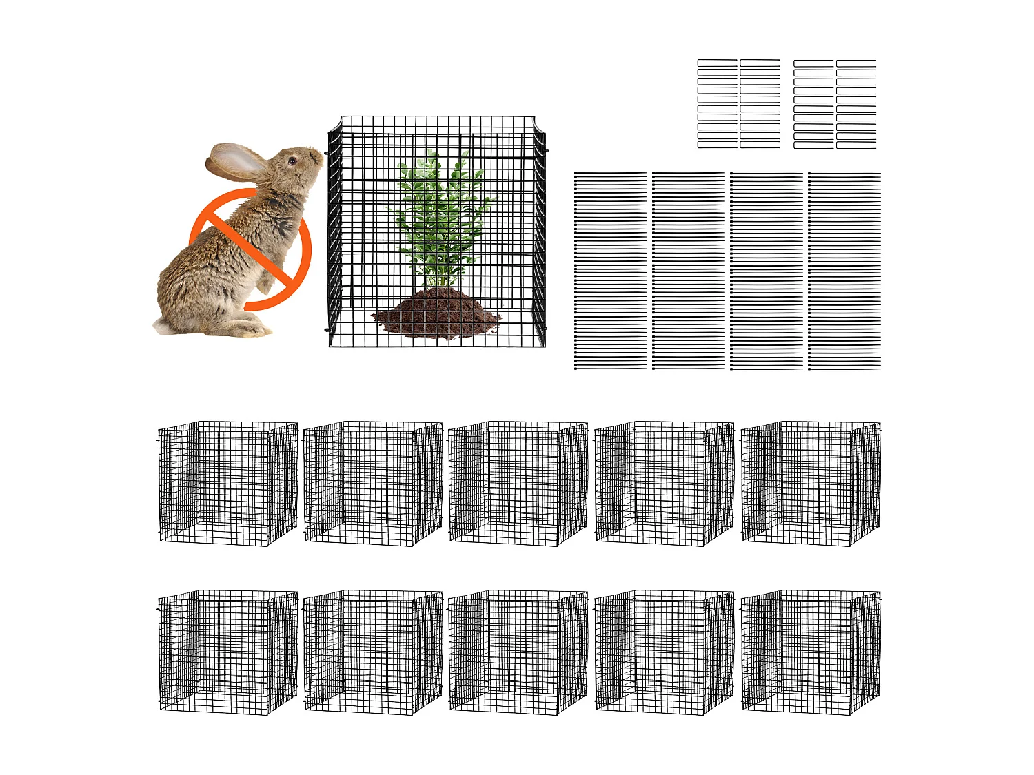 Cages et Supports pour Plantes SucceBuy 30,5 x 30,5 cm, 10 Pièces, Protections pour Animaux pour Légumes
