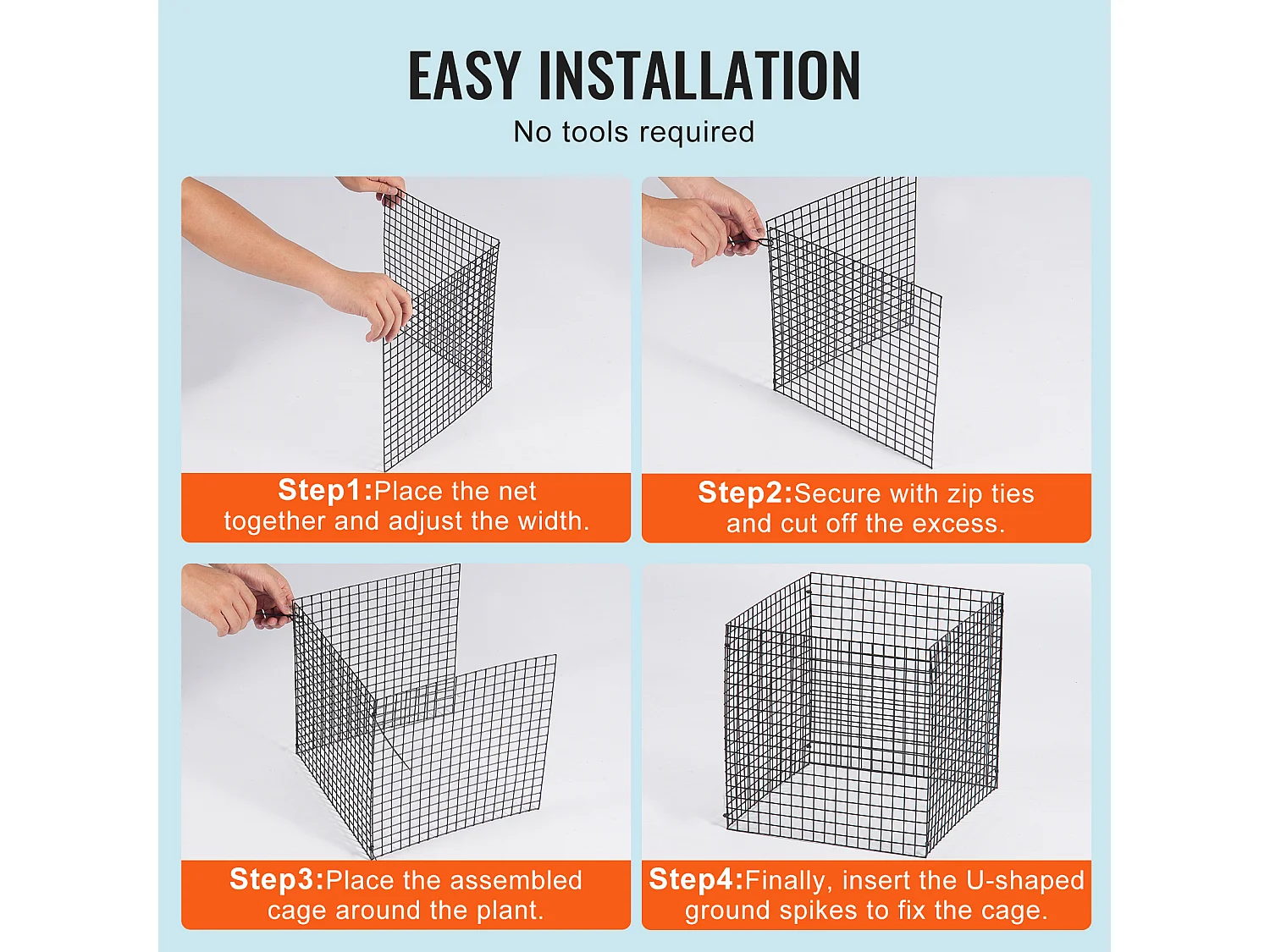 Cages et Supports pour Plantes SucceBuy 30,5 x 30,5 cm, 10 Pièces, Protections pour Animaux pour Légumes