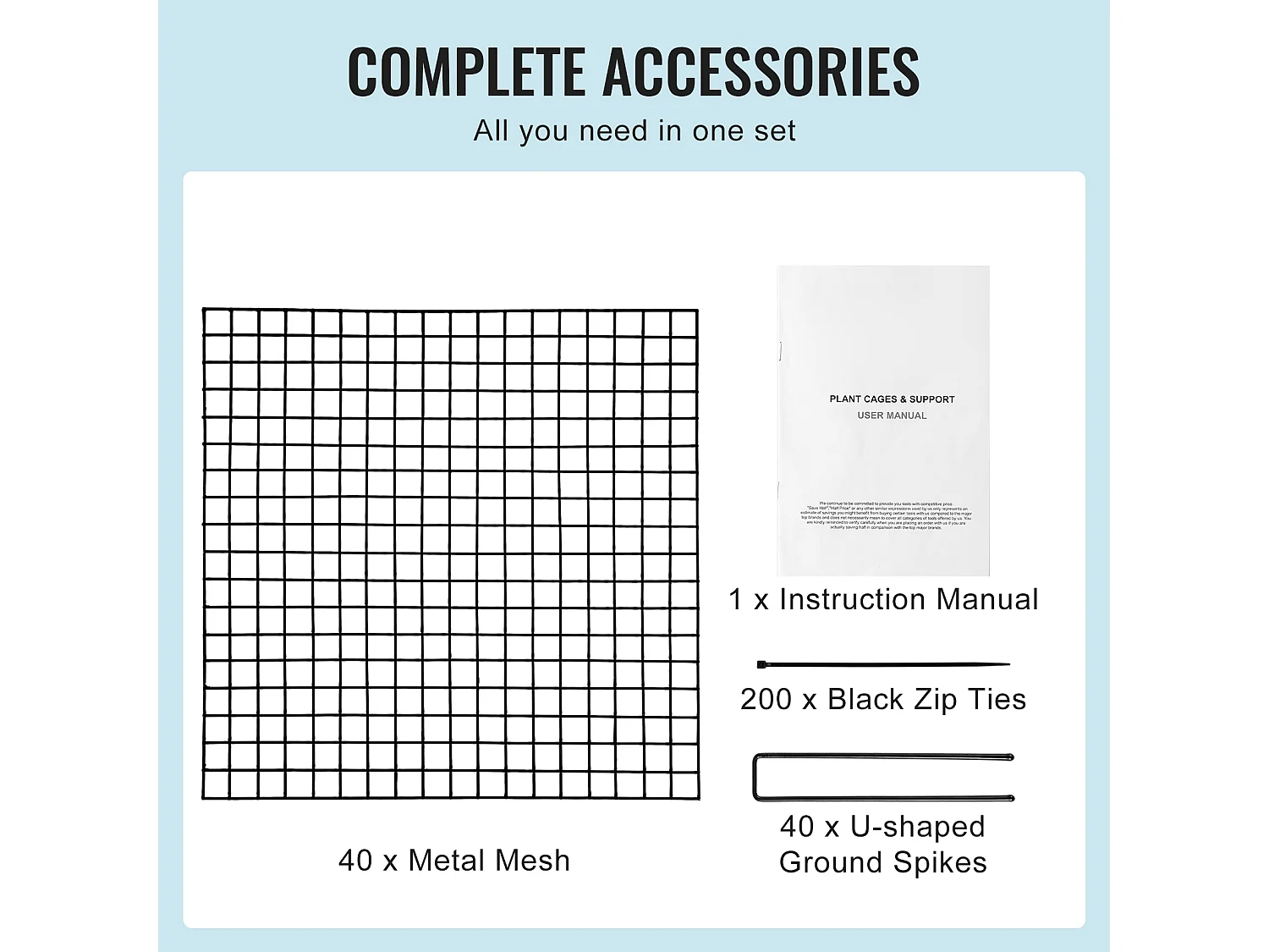 Cages et Supports pour Plantes SucceBuy 30,5 x 30,5 cm, 10 Pièces, Protections pour Animaux pour Légumes