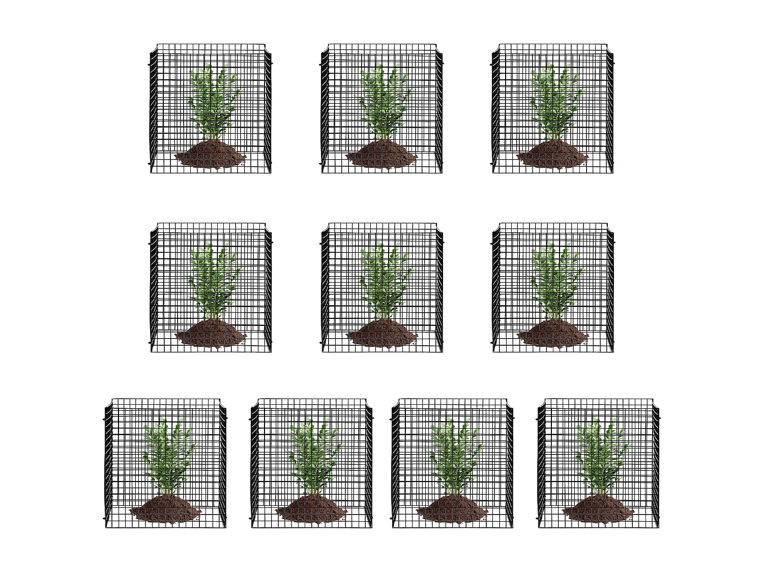 Cages et Supports pour Plantes SucceBuy 30,5 x 30,5 cm, 10 Pièces, Protections pour Animaux pour Légumes
