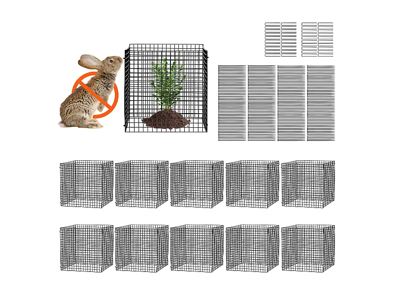 Cages et Supports pour Plantes SucceBuy 30,5 x 30,5 cm, 10 Pièces, Protections pour Animaux pour Légumes