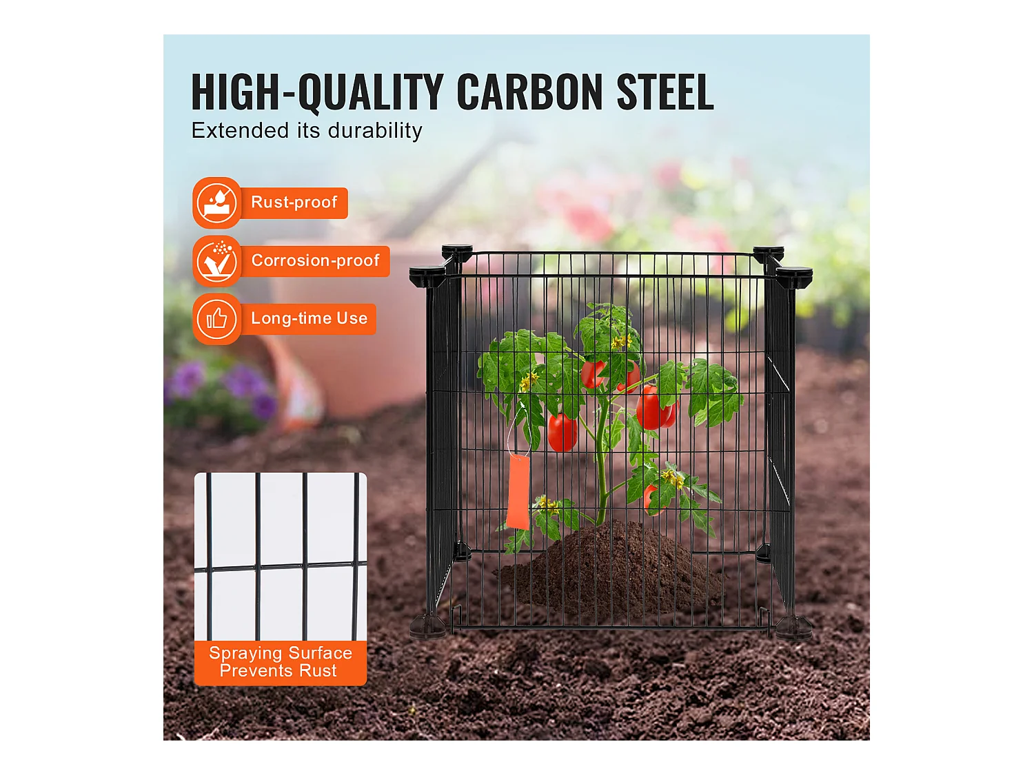 Cages et Supports pour Plantes SucceBuy 39 x 39 cm, 5 Pièces, Protections pour Animaux pour Jardin