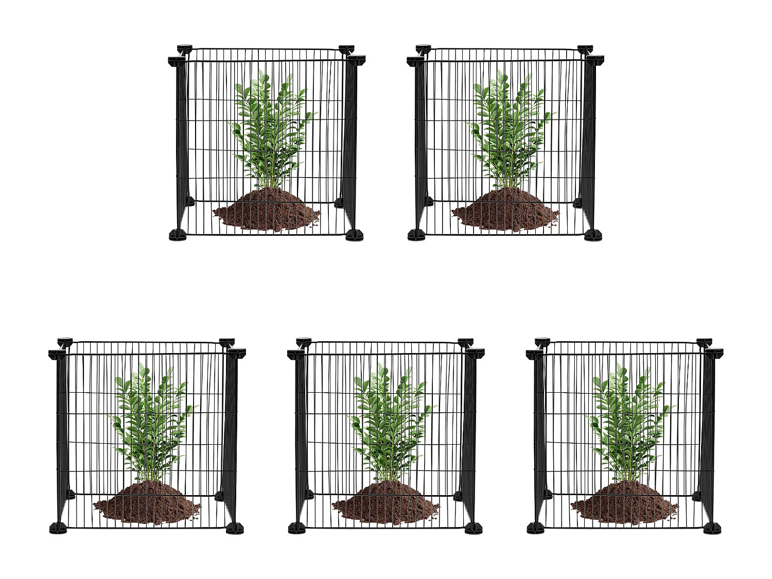 Cages et Supports pour Plantes SucceBuy 39 x 39 cm, 5 Pièces, Protections pour Animaux pour Jardin