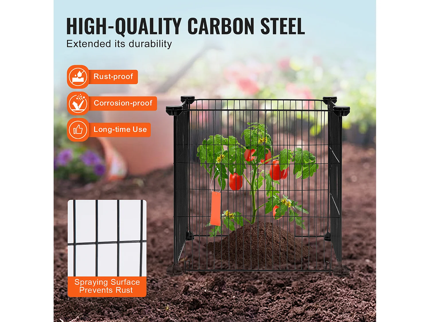 Cages et Supports pour Plantes SucceBuy 39 x 39 cm, 5 Pièces, Protections pour Animaux pour Jardin