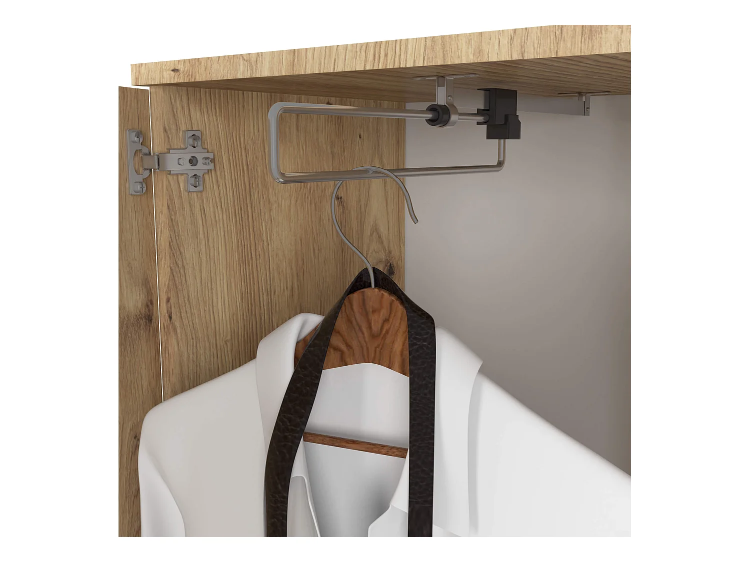 Ensemble de meubles d'entrée ENTRO Chêne Artisan avec armoire et miroir 95 cm 3 portes 1 tiroir 7 étagères 95x35x183 cm