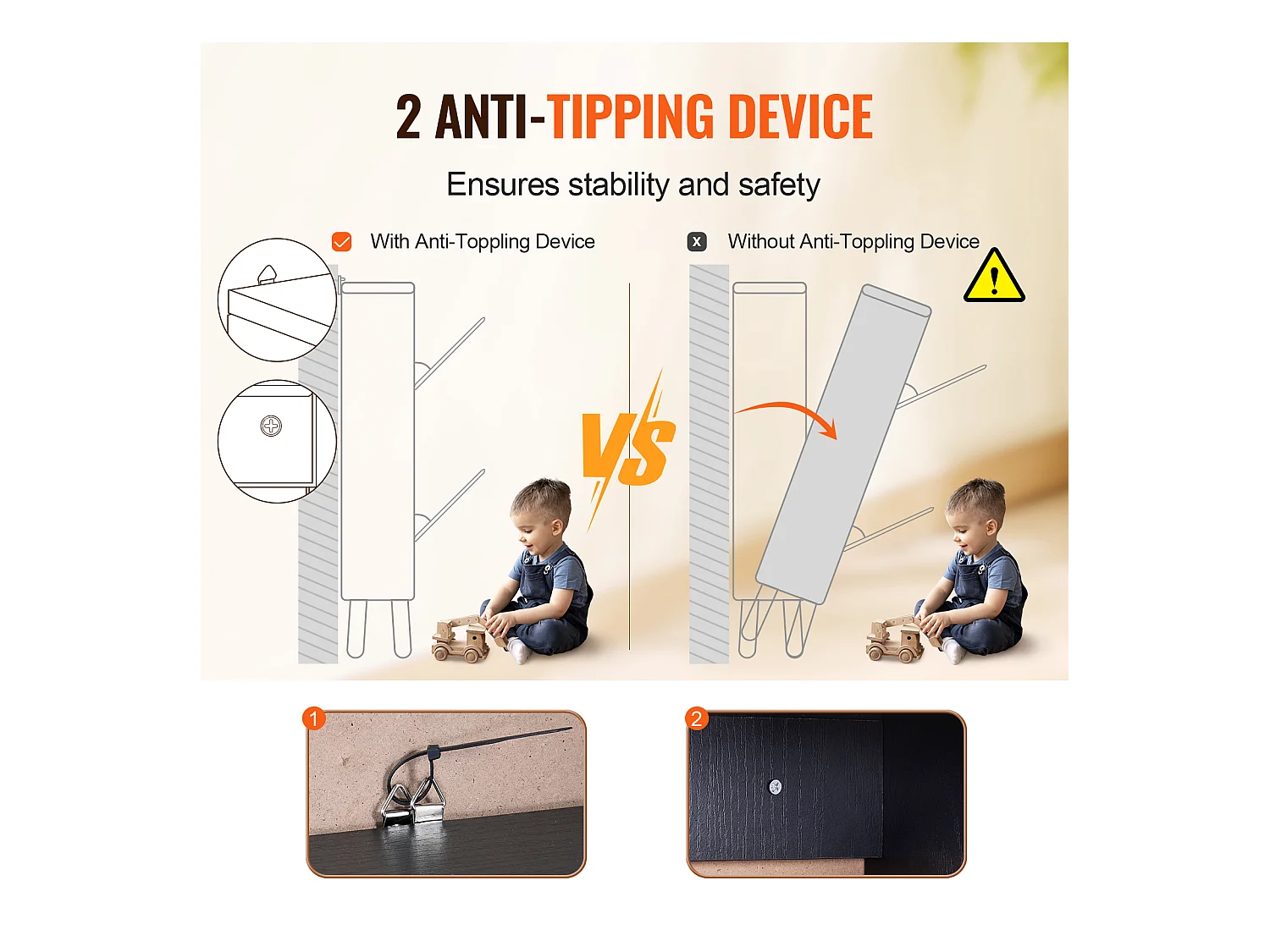 Meuble à Chaussures en Rotin SucceBuy, 2 Tiroirs Rabattables et 1 Tiroir Coulissant, Noir