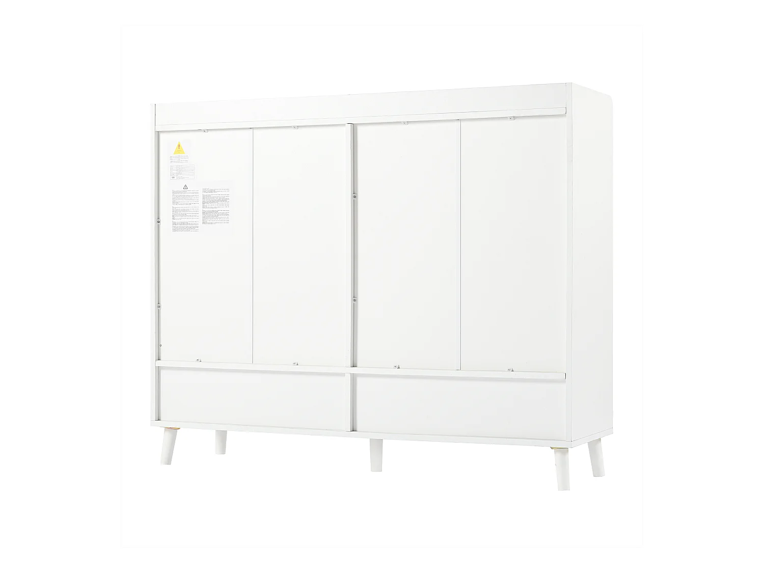 Zapatero - 120 x 35 x 99 cm - Con 4 puertas y 1 cajón + Estante ajustable - Gran capacidad - Aglomerado - blanco