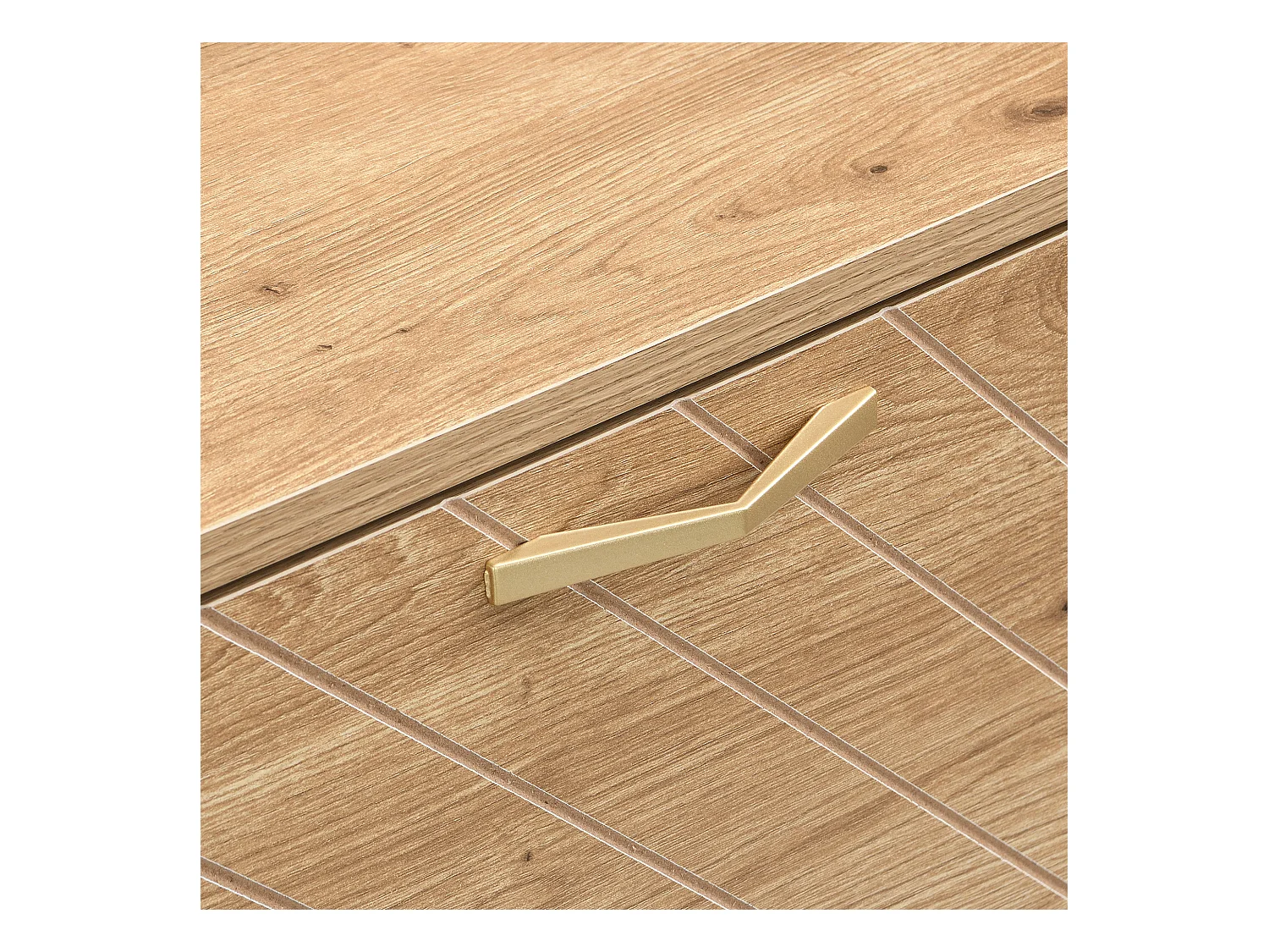 Mueble para zapatos moderno 108.5×24×100 cm - con 4 puertas - MDF - color natural