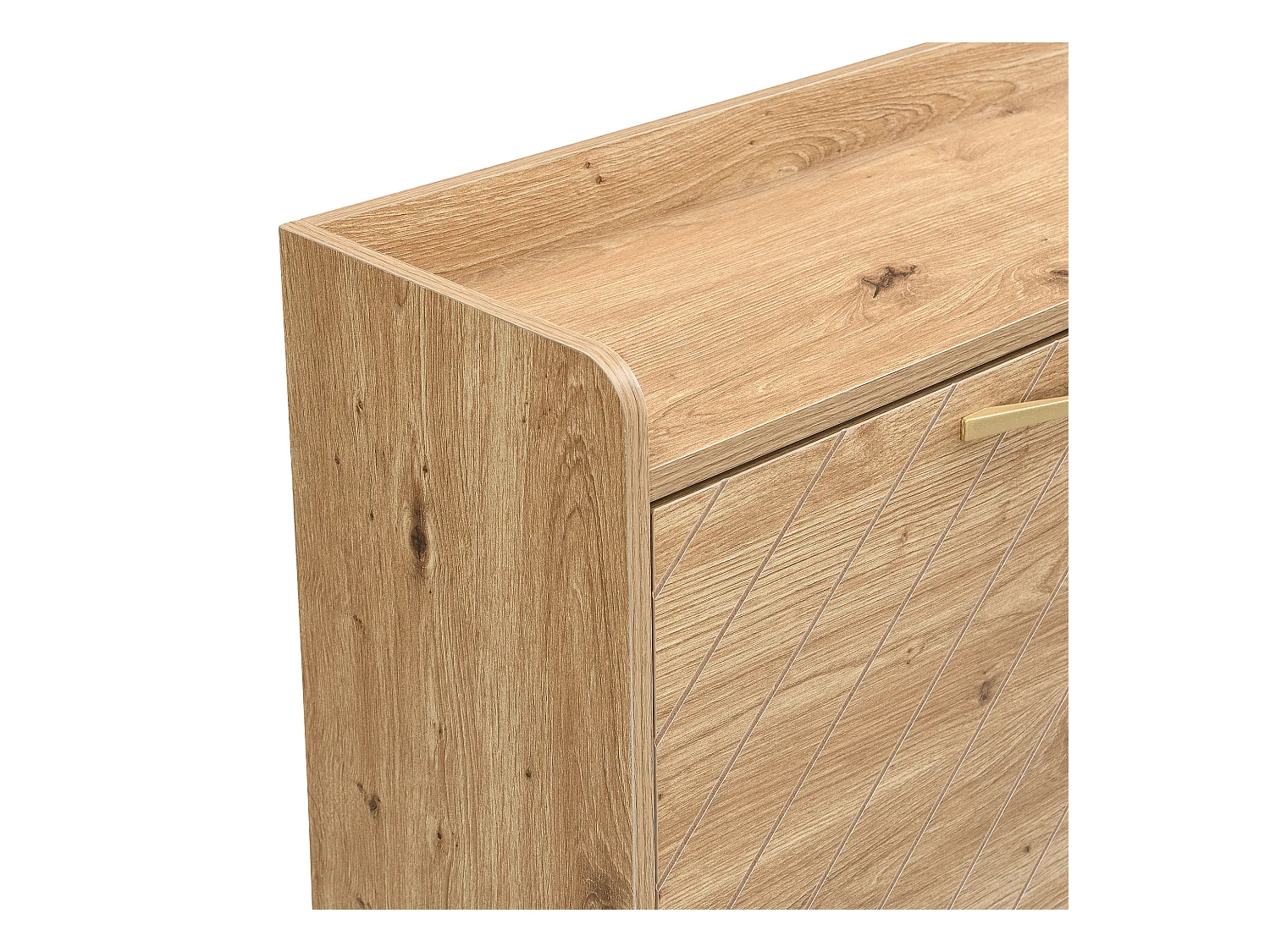 Mueble para zapatos moderno 108.5×24×100 cm - con 4 puertas - MDF - color natural