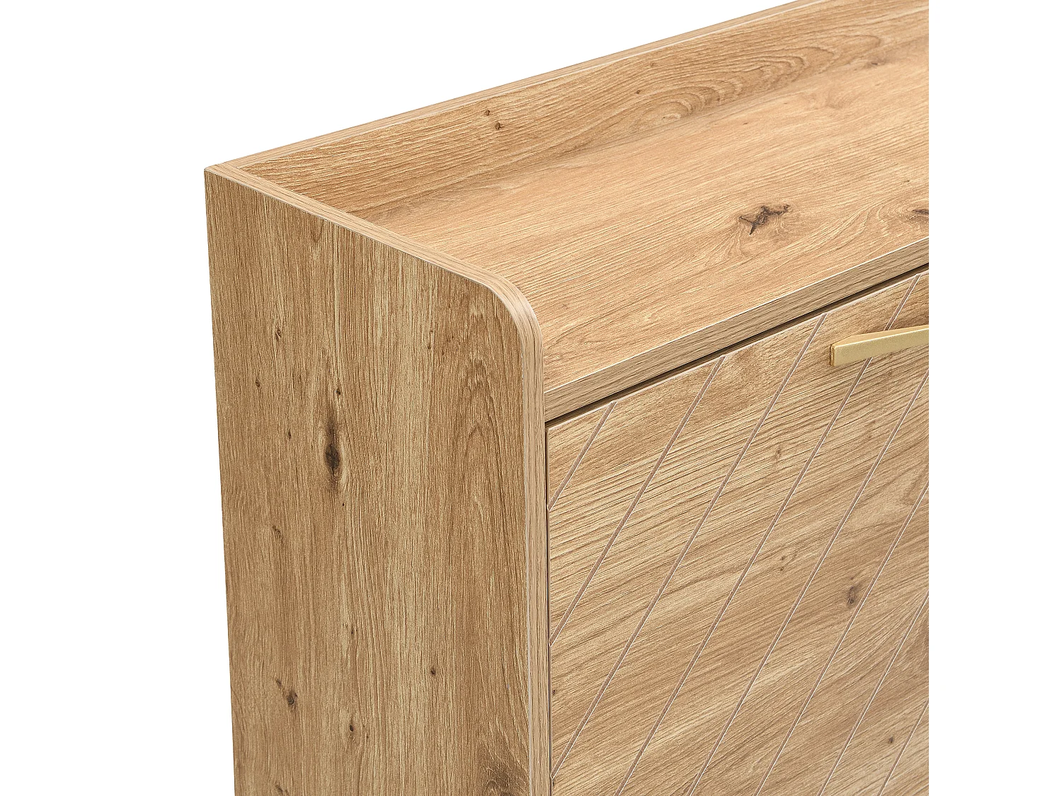 Meuble à chaussures moderne 108.5x24x100cm - avec 4 portes - MDF - Naturel