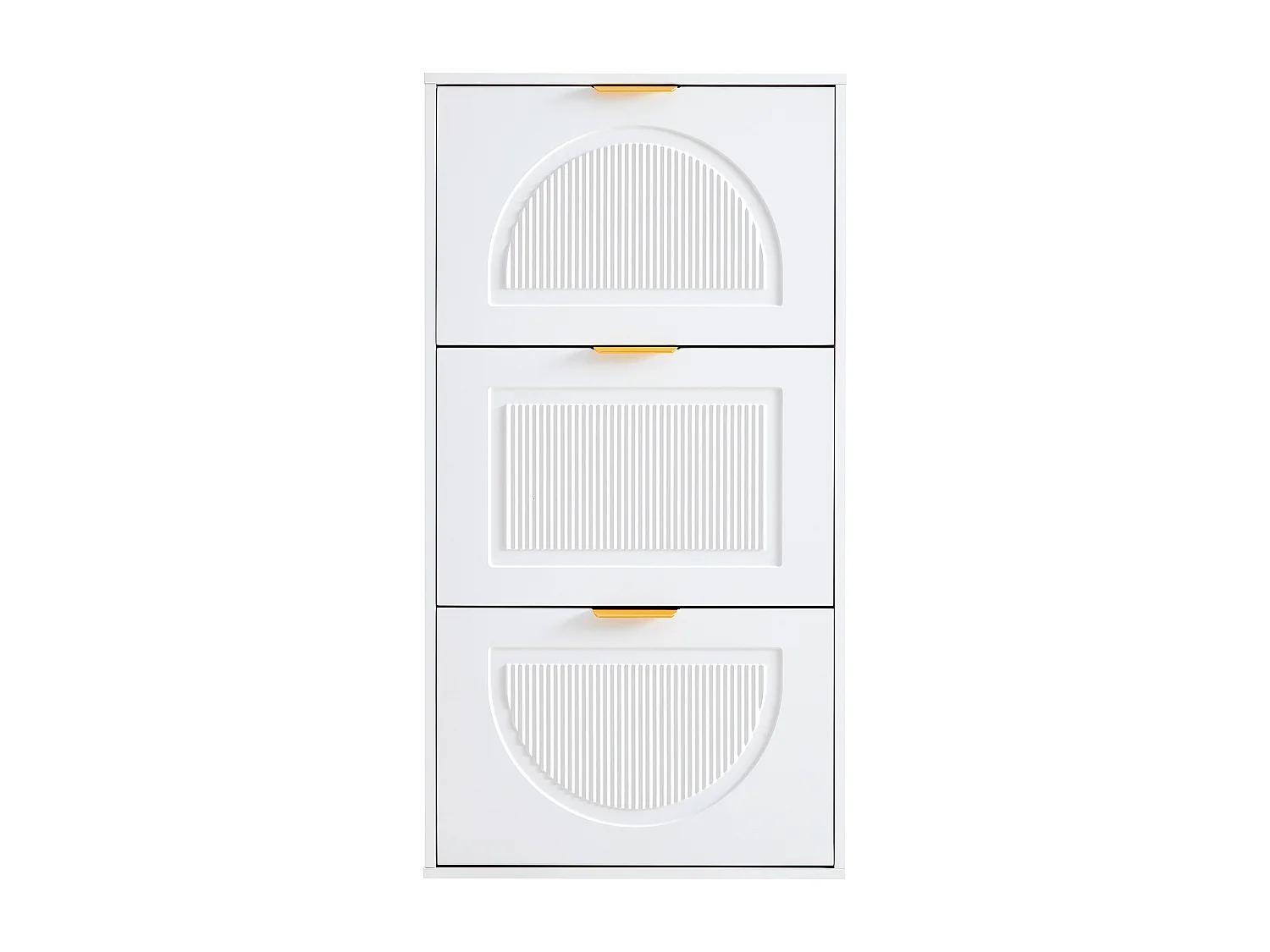 Meuble à chaussures étroit à 3 volets - 60 x 24 x 114 cm - pour salon - MDF - blanc