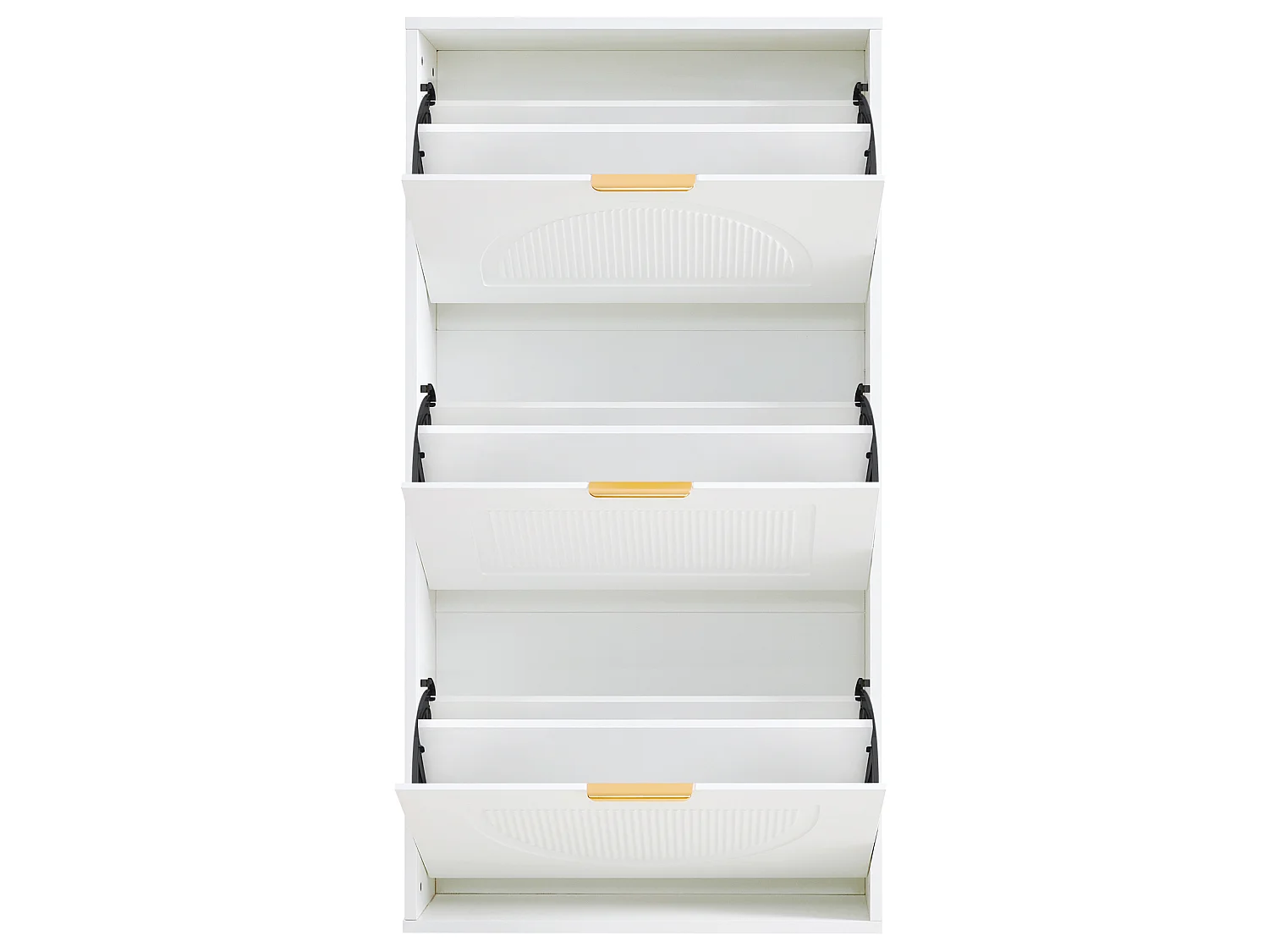 Meuble à chaussures étroit à 3 volets - 60 x 24 x 114 cm - pour salon - MDF - blanc