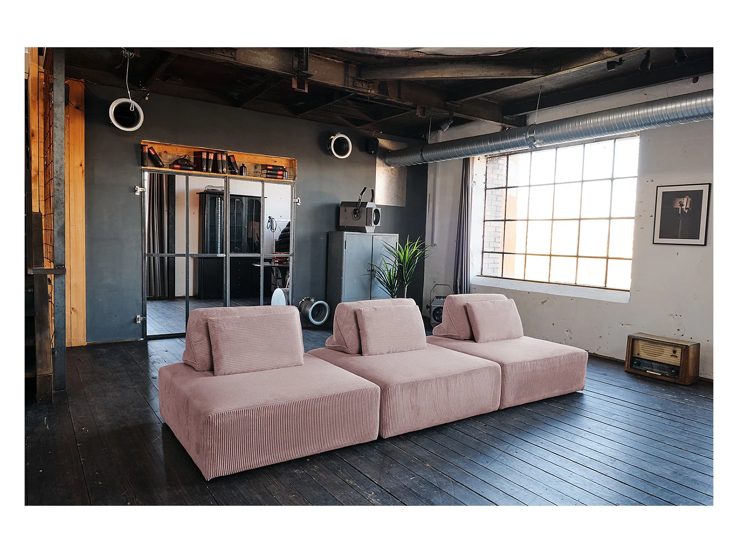 Coussin - Rose Velours côtelé - WIOLO SOFT