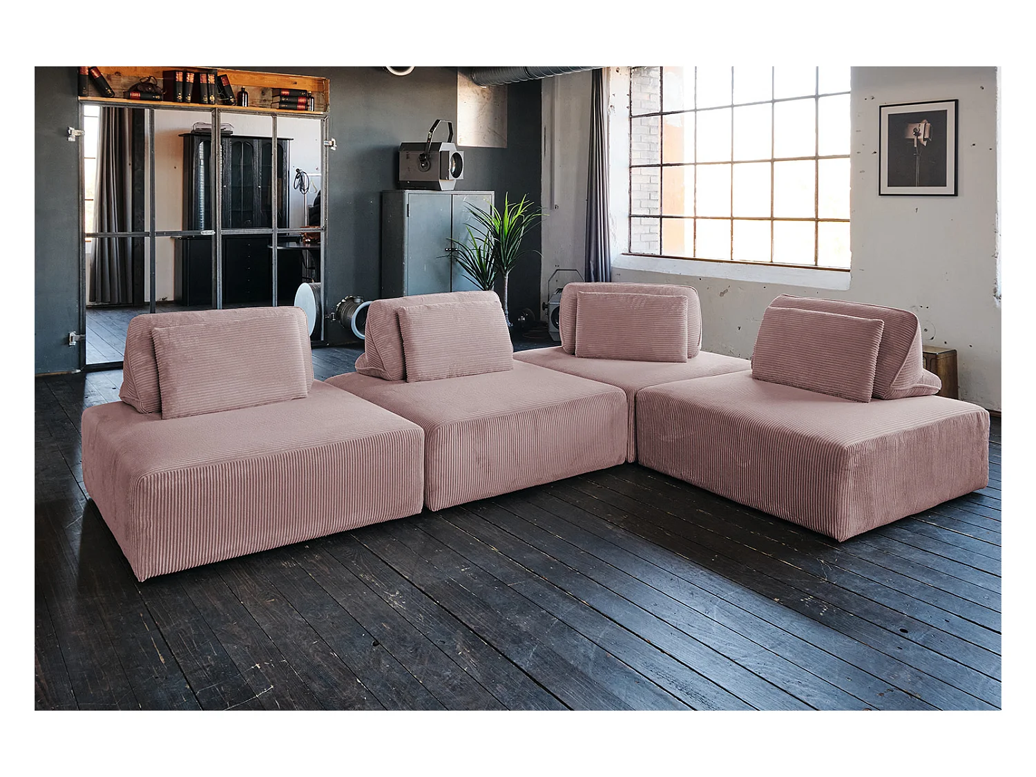 Coussin - Rose Velours côtelé - WIOLO SOFT