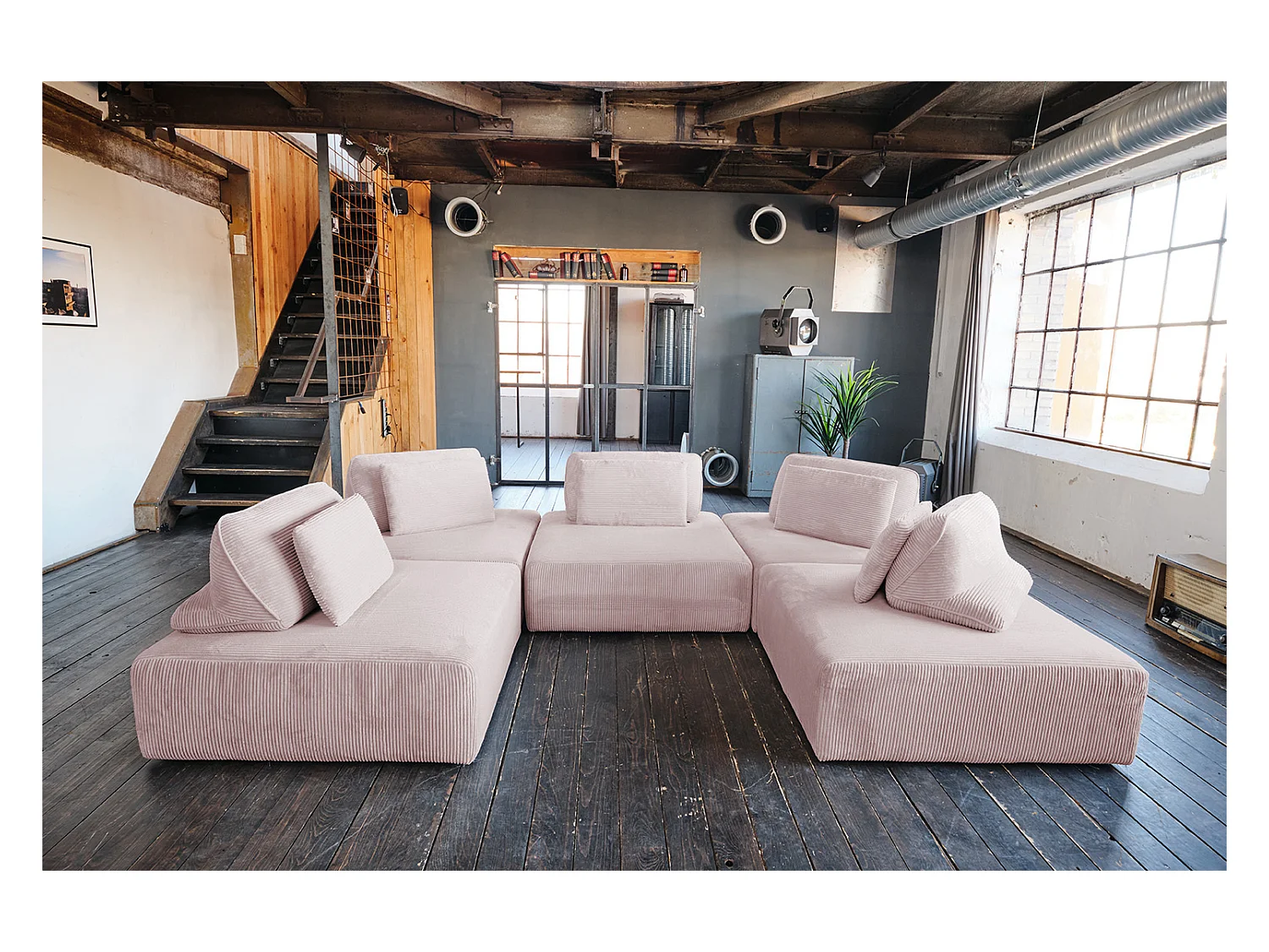 Coussin - Rose Velours côtelé - WIOLO SOFT