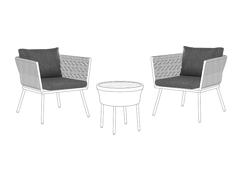 Set di copricuscini per esterni GARGANO Grigio scuro