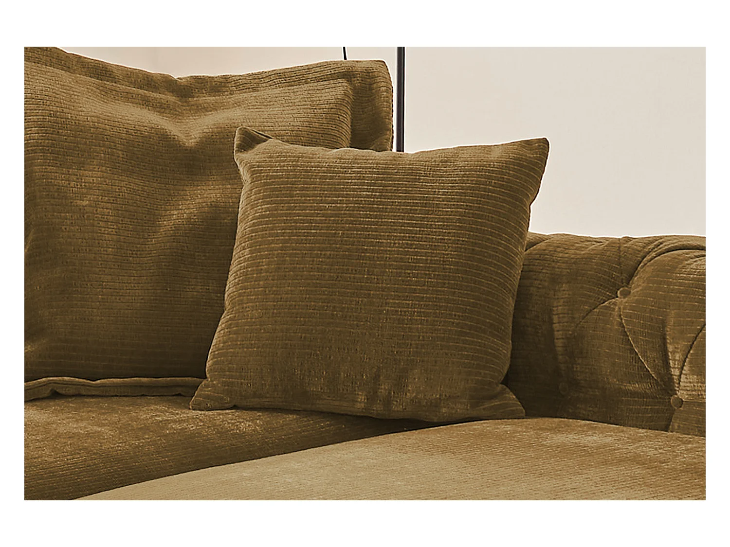 Coussin - marron Velours côtelé - SEPHI